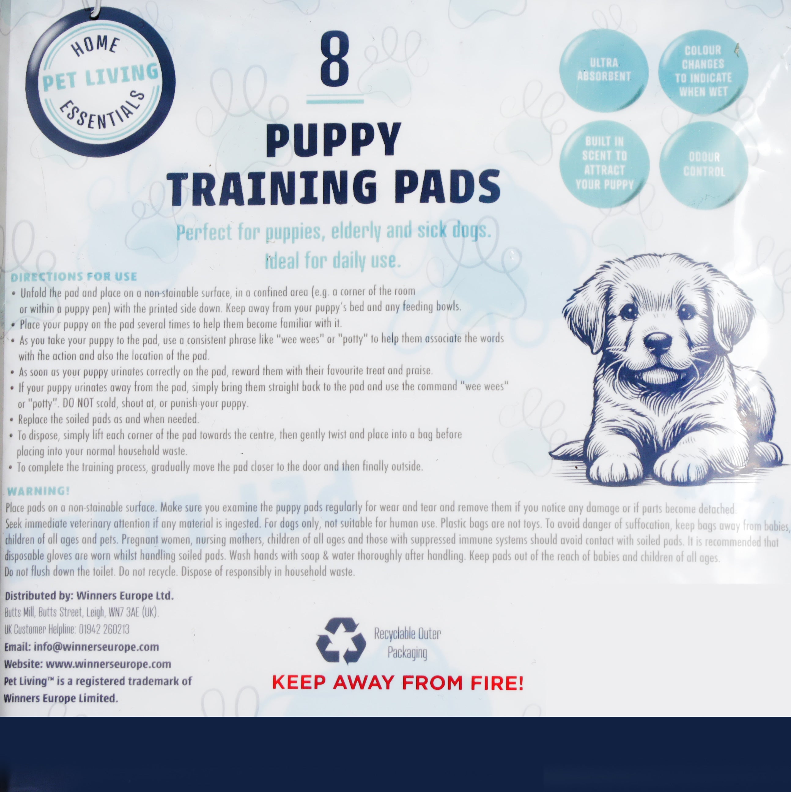 Home Essentials Pet Living Puppy Training Pads 8pk