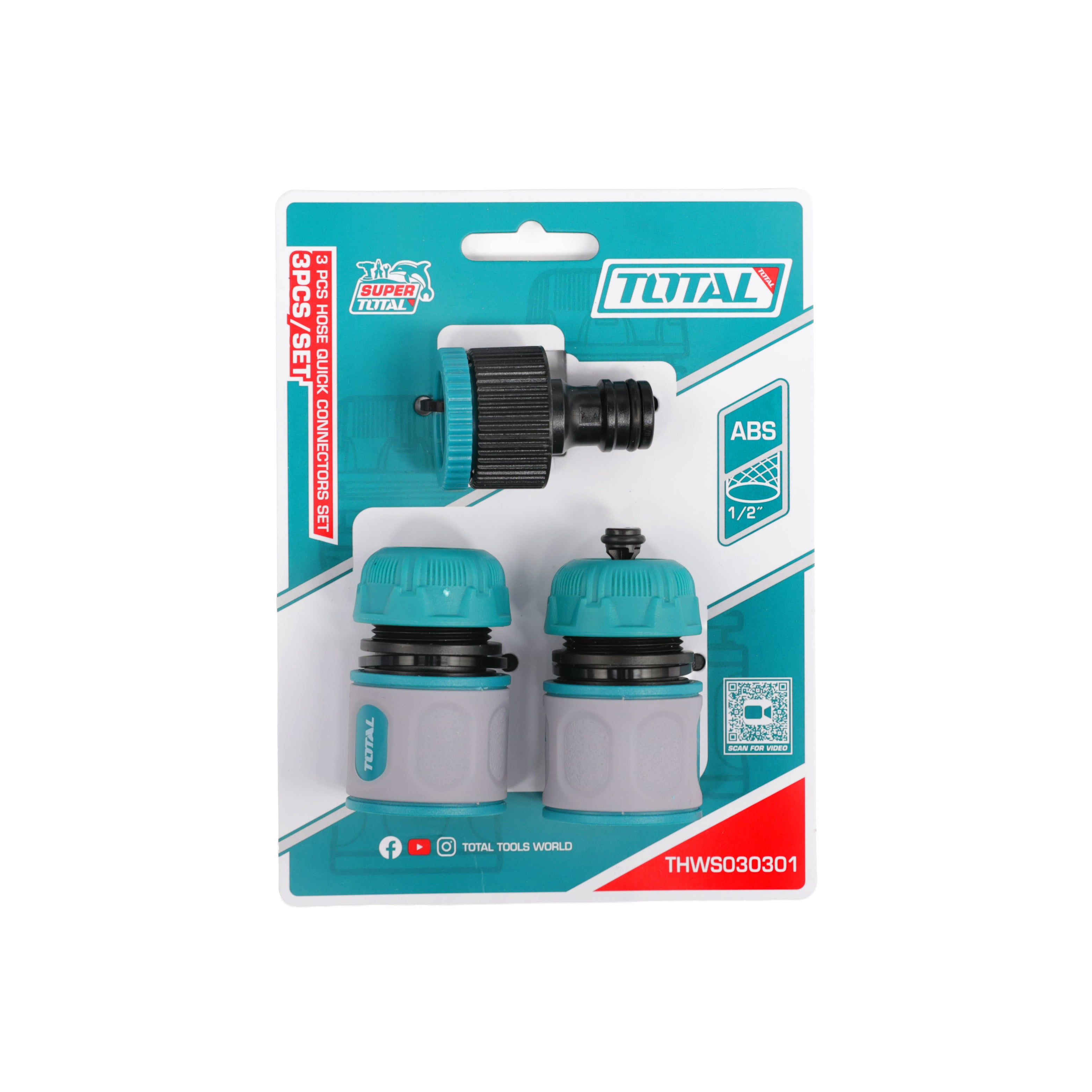 Total Hose Quick Connectors Set - 3pcs - THWS030301