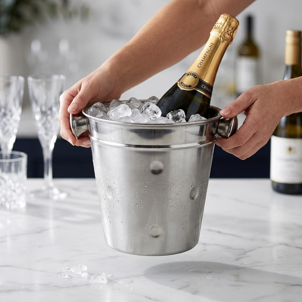 Apollo Stainless Steel 21cm Champagne Bucket Silver
