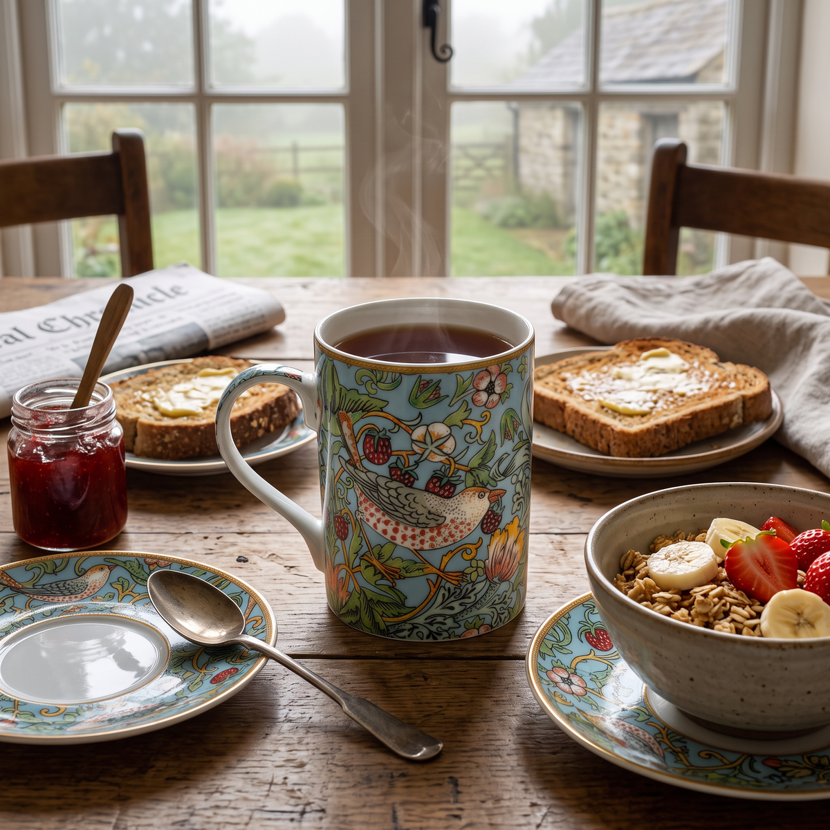 William Morris Strawberry Thief Fine China Mug