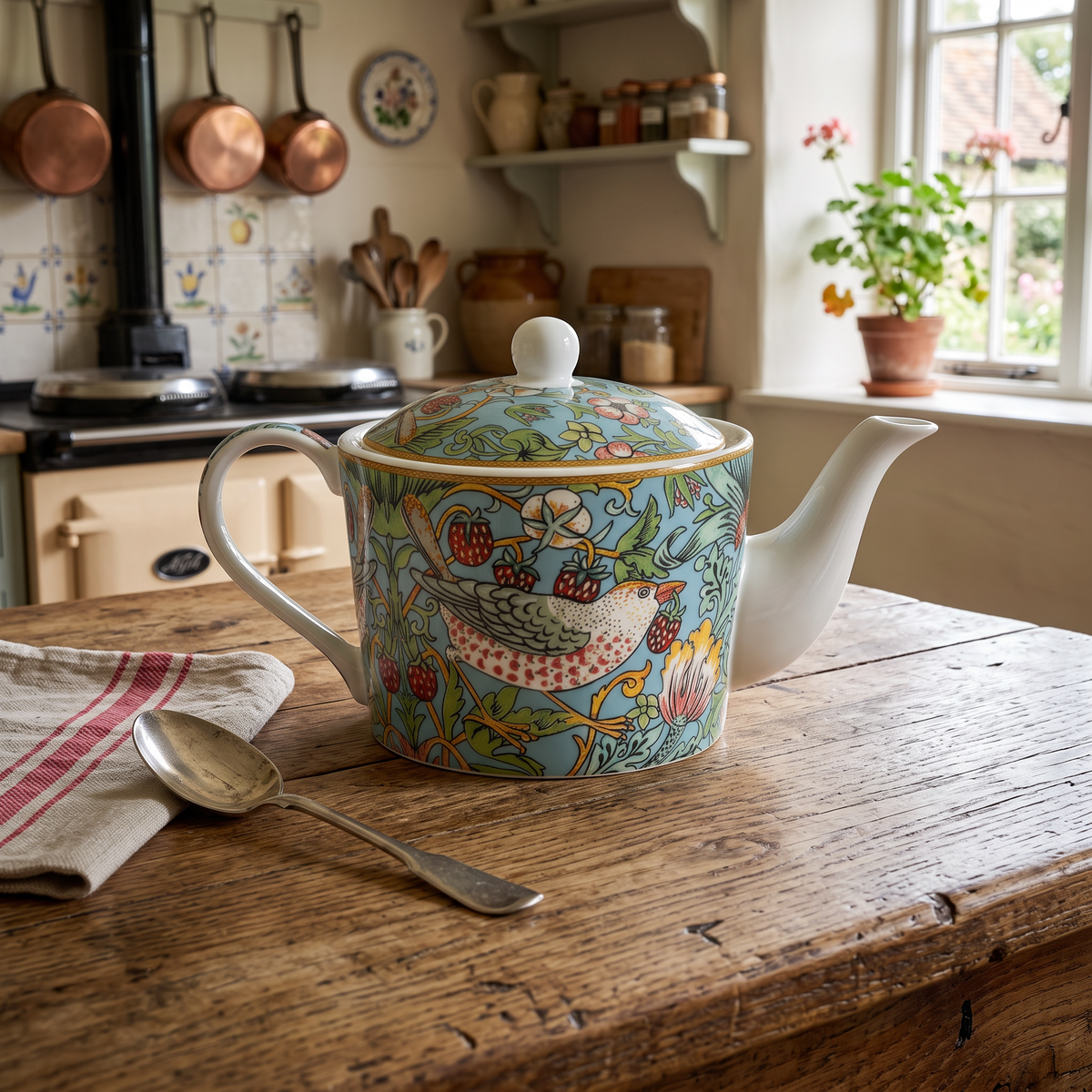 William Morris Strawberry Thief Tea Pot