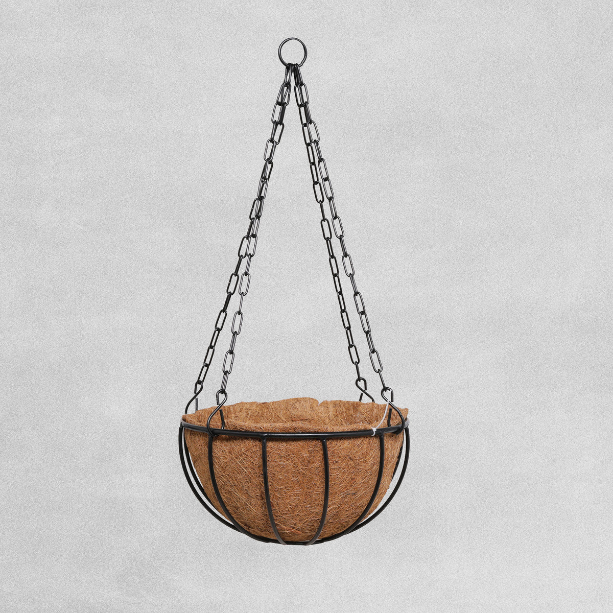 Tom Chambers Cottage Forge Black Metal Hanging Basket with Water Saving Liner Various sizes
