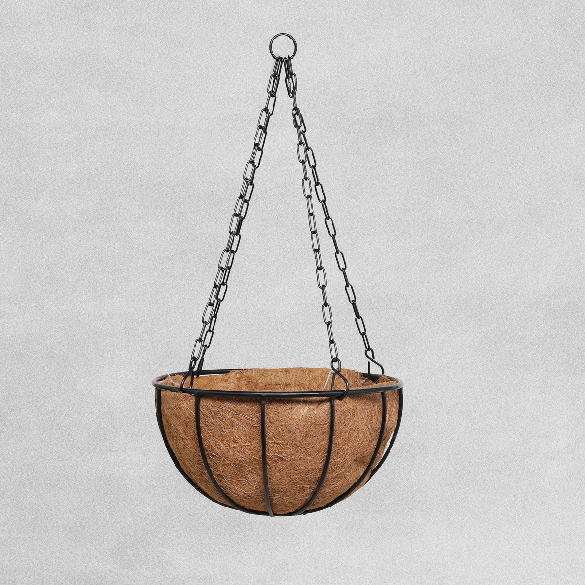 Tom Chambers Cottage Forge Black Metal Hanging Basket with Water Saving Liner Various sizes