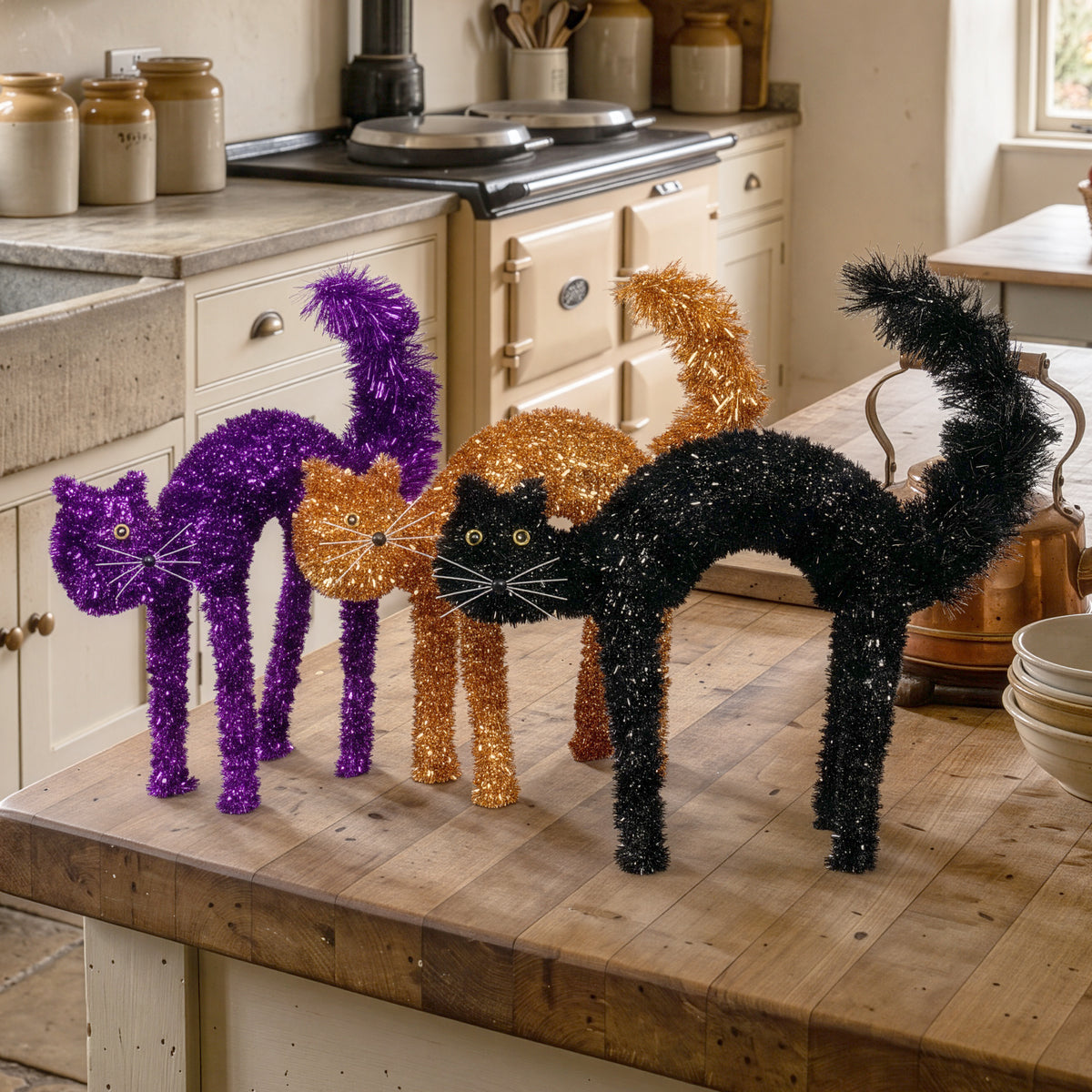 Halloween Scaredy-Cat Tinsel Decoration