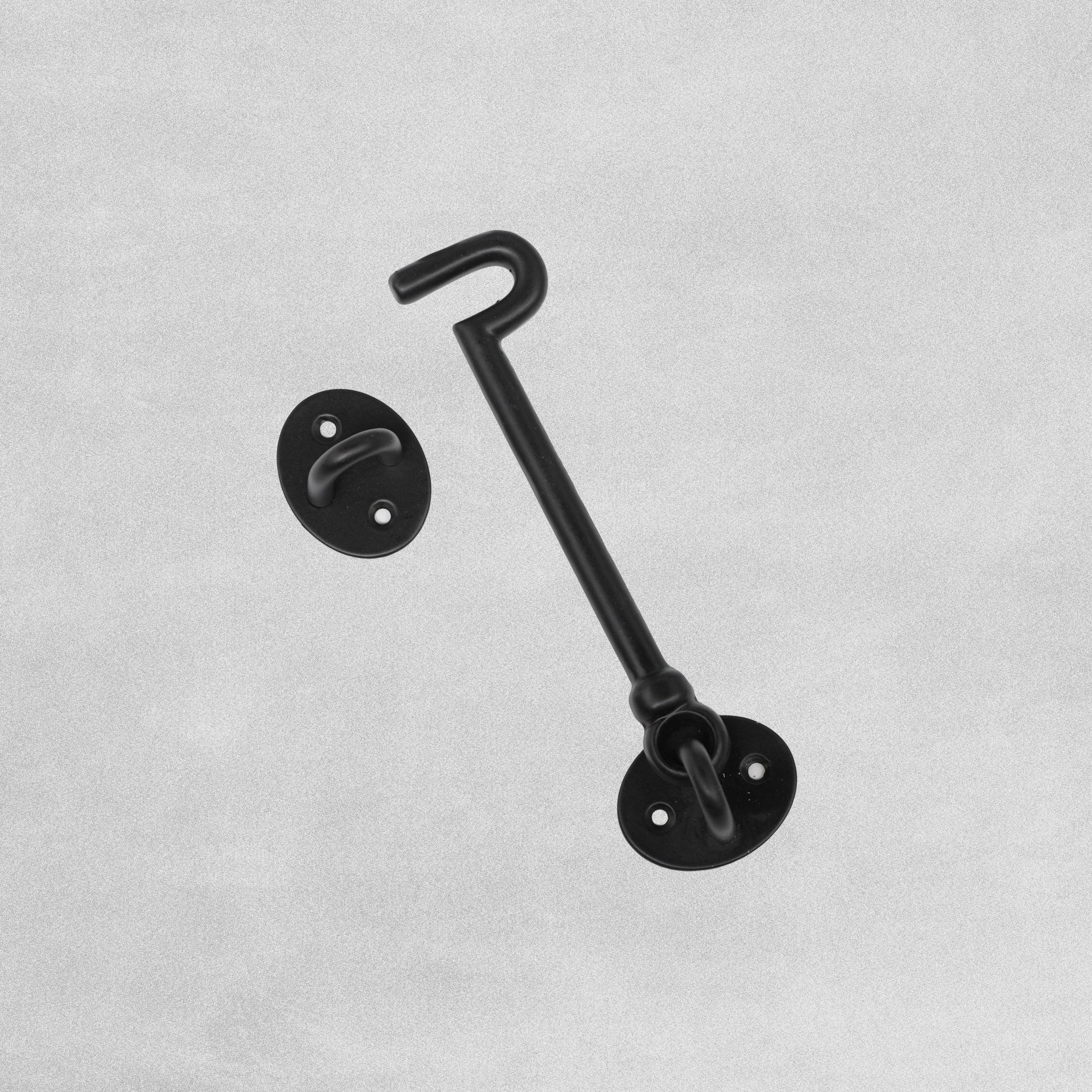 6" Black Cabin Hook