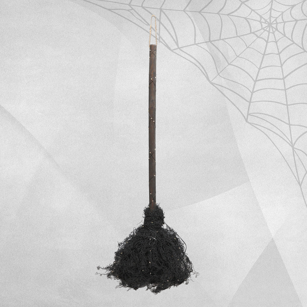 Halloween InLit Wookey Witch Broom with Lights