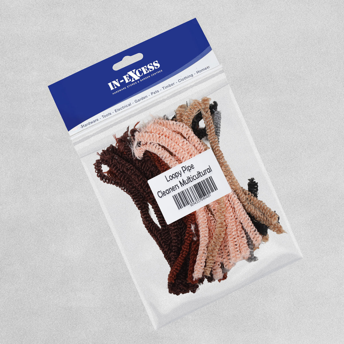 Craft Loopy Pipe Cleaner - Assorted Hair Colours - Length 300mm x 15mm - pack of 50