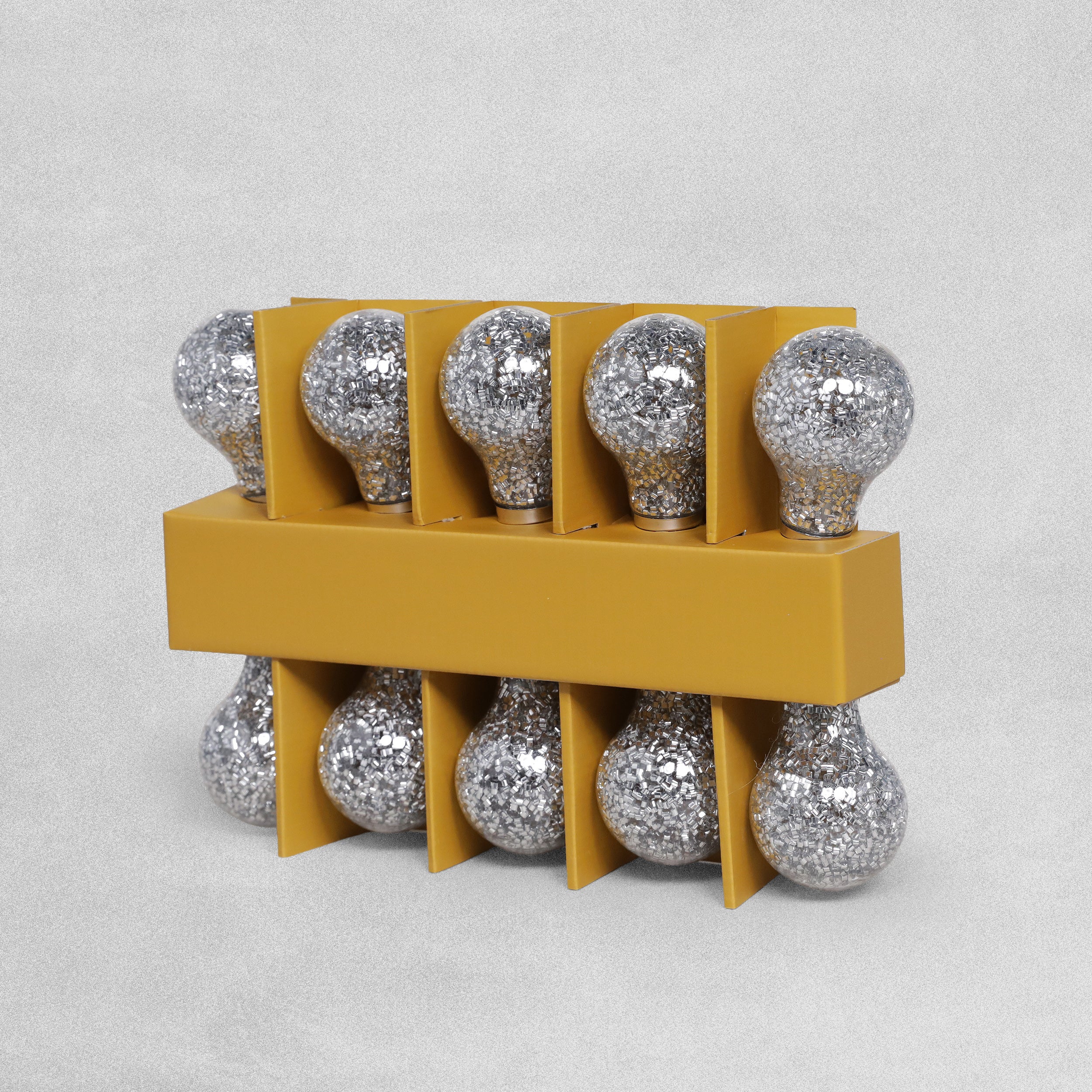 Three Kings Silver Glitterbulb String Lights - Set of 10