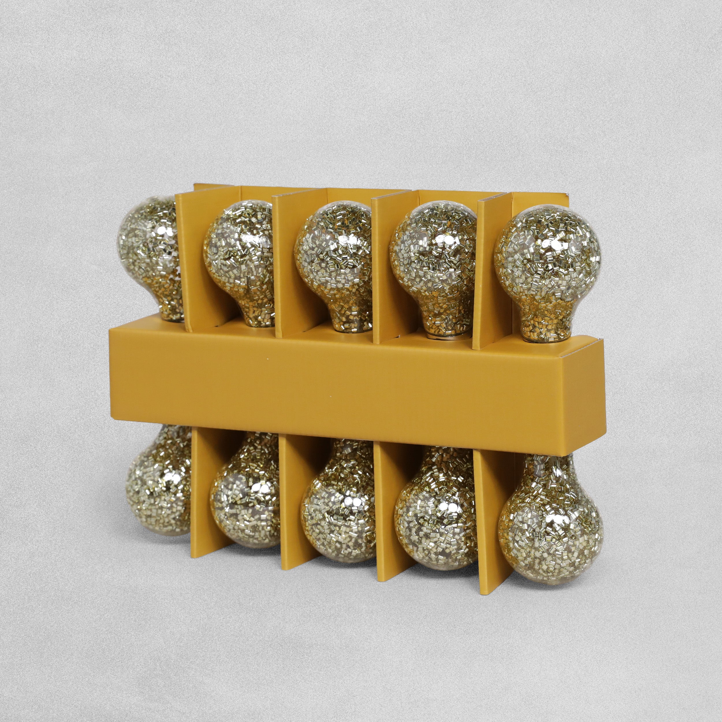 Three Kings Gold Glitterbulb String Lights - Set of 10