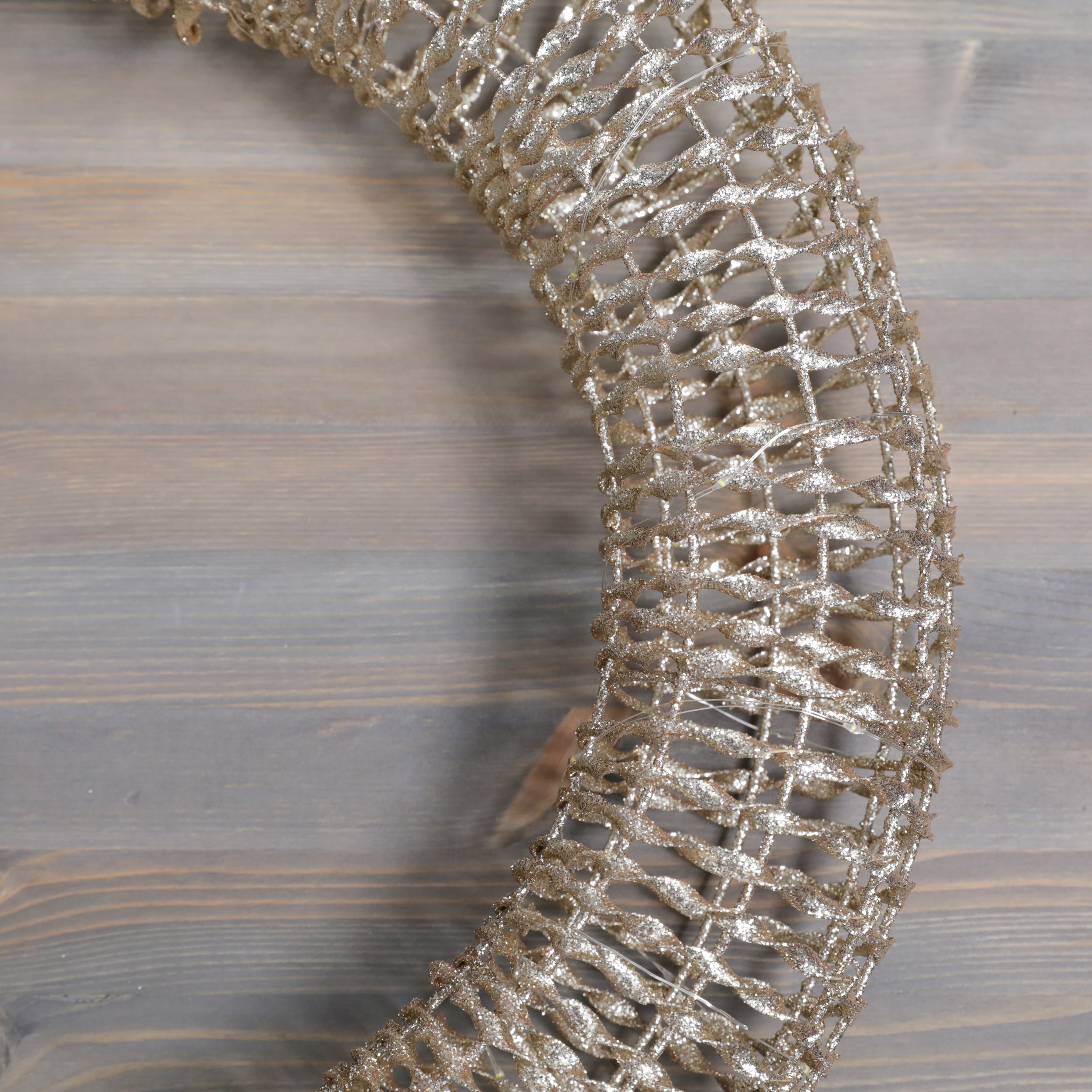 Festive Champagne Gold Wreath - 60cm