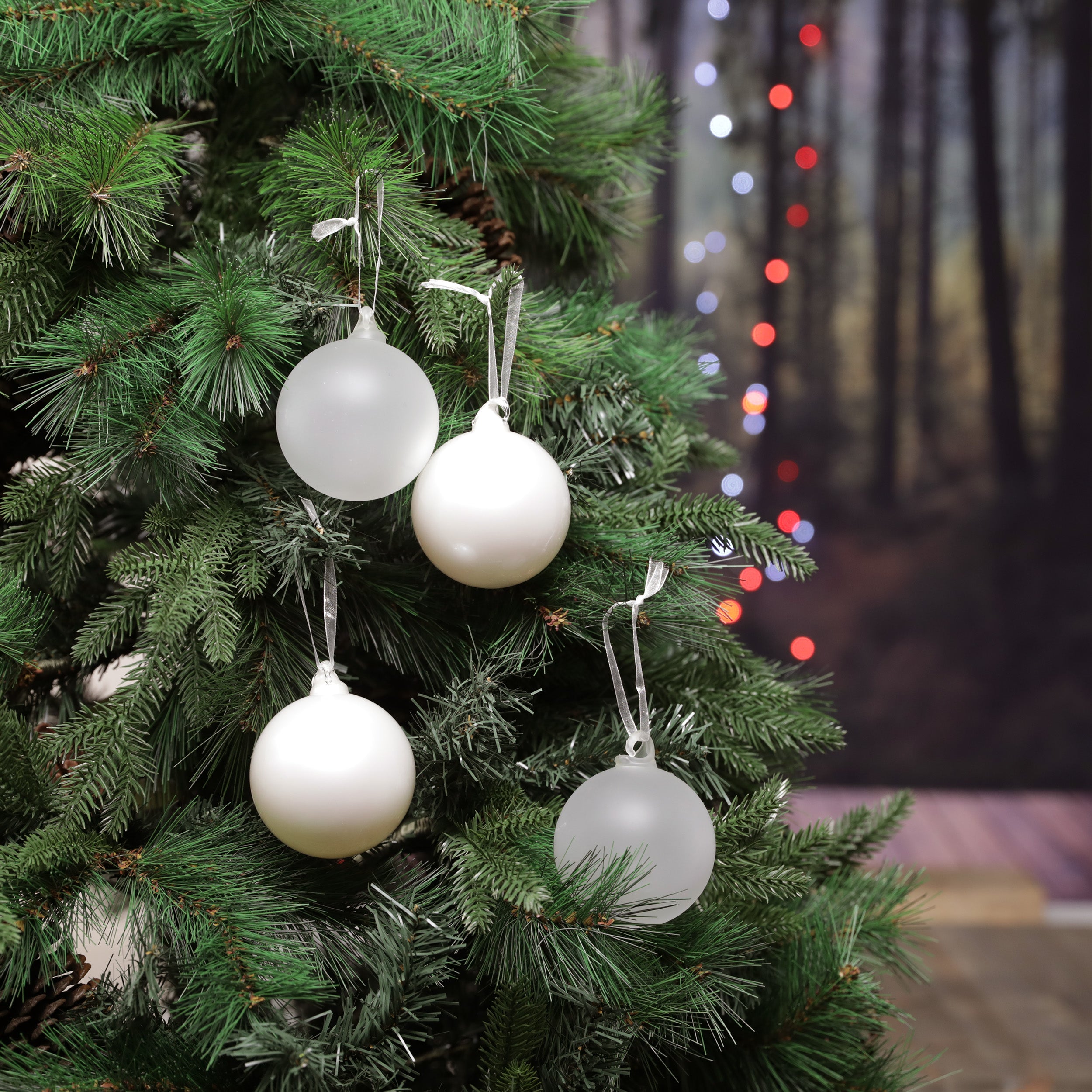 Set of 4 Glass Baubles - Various Colours Available