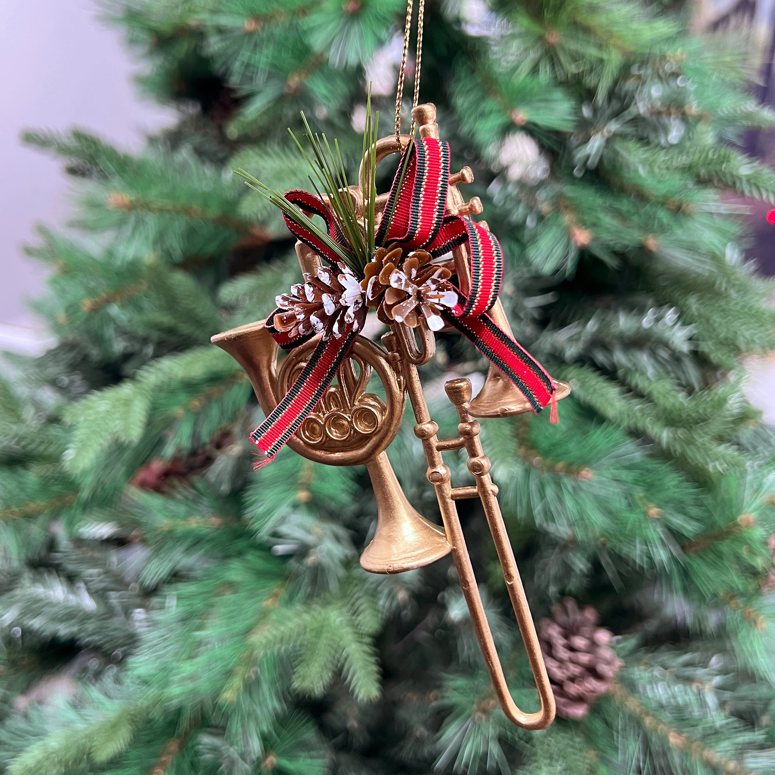 Festive Gold Musical Instrument Decoration - 14cm
