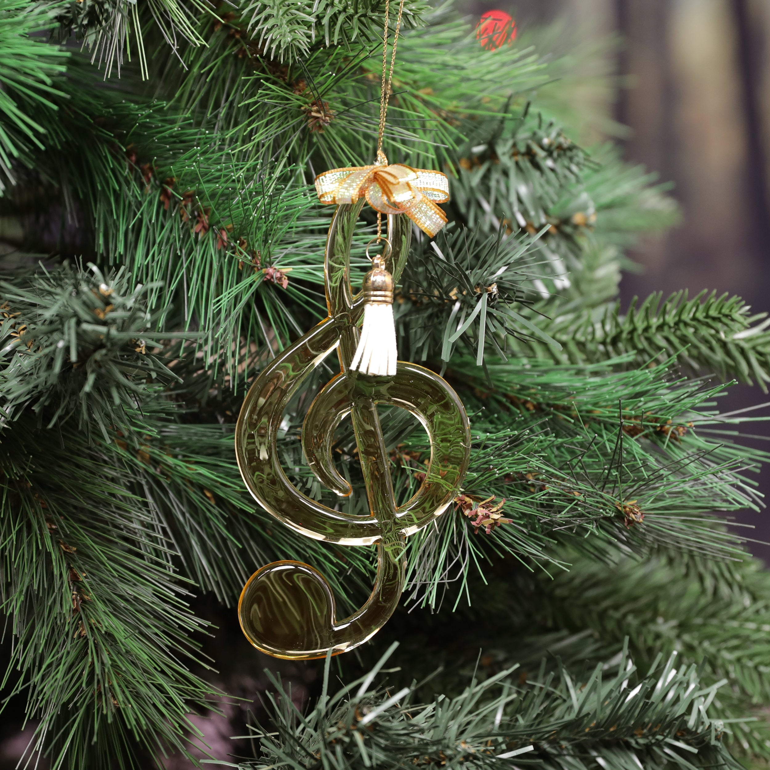 Festive Hanging Gold Ivory Music Note 16cm