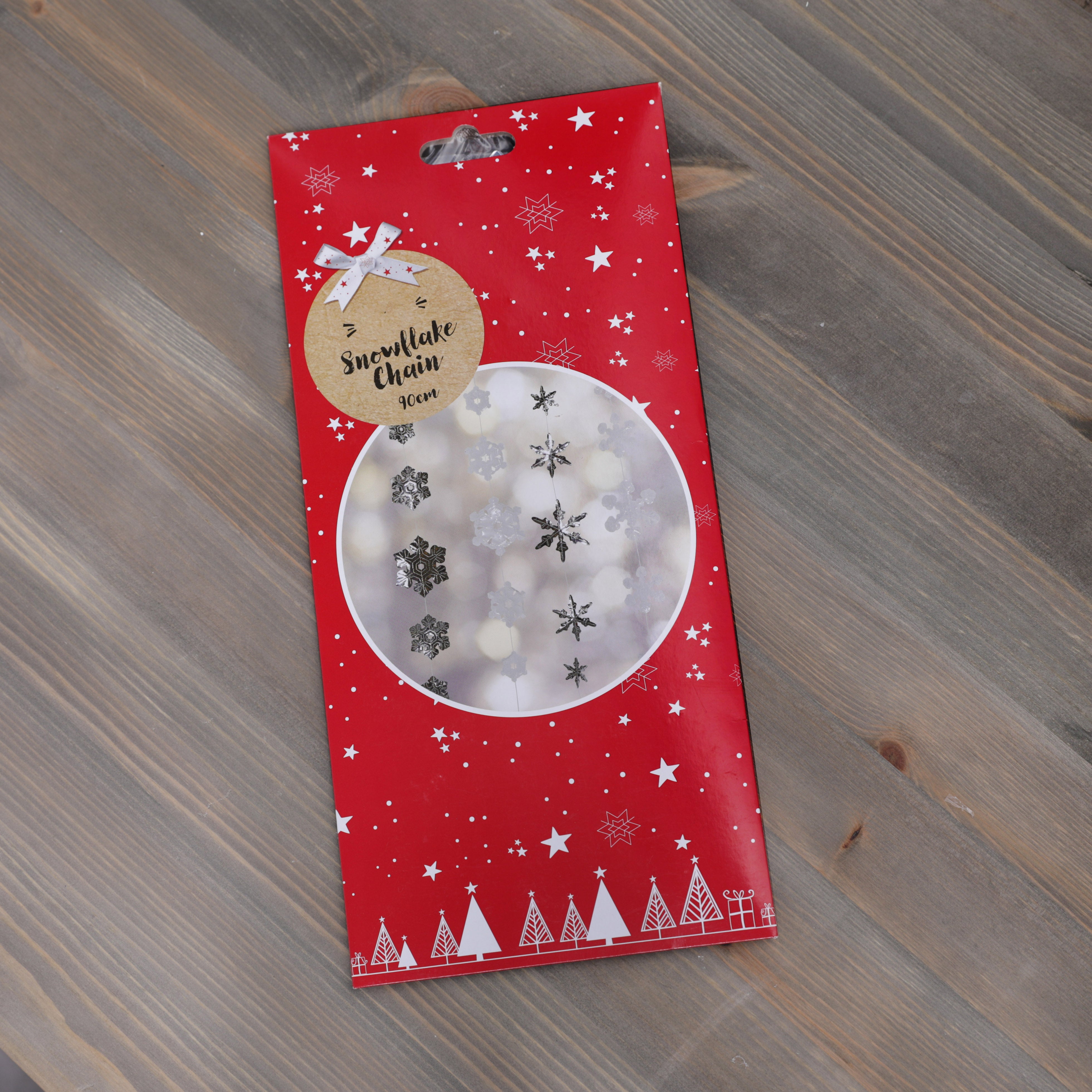 Foil Snowflake Chain Decoration 90cm