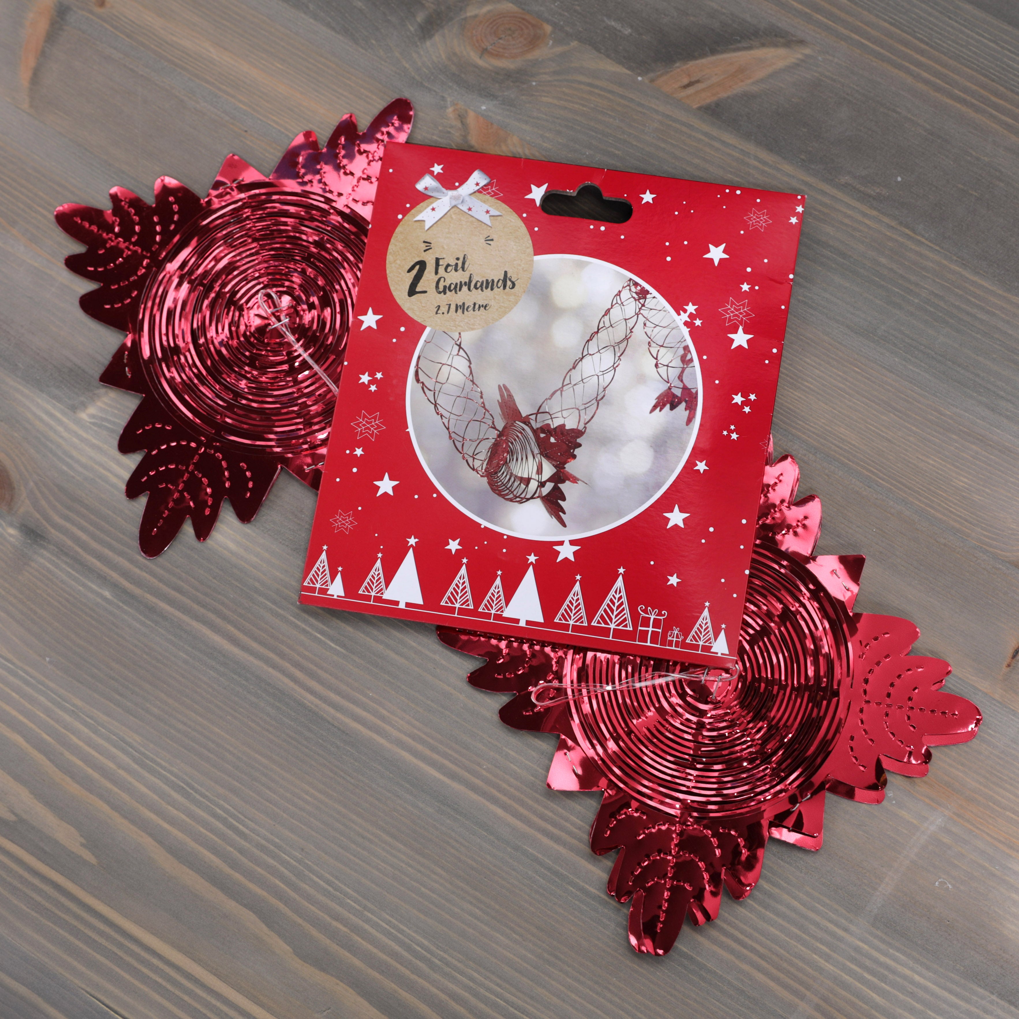 2 x Foil Christmas Garland 2.7 metres
