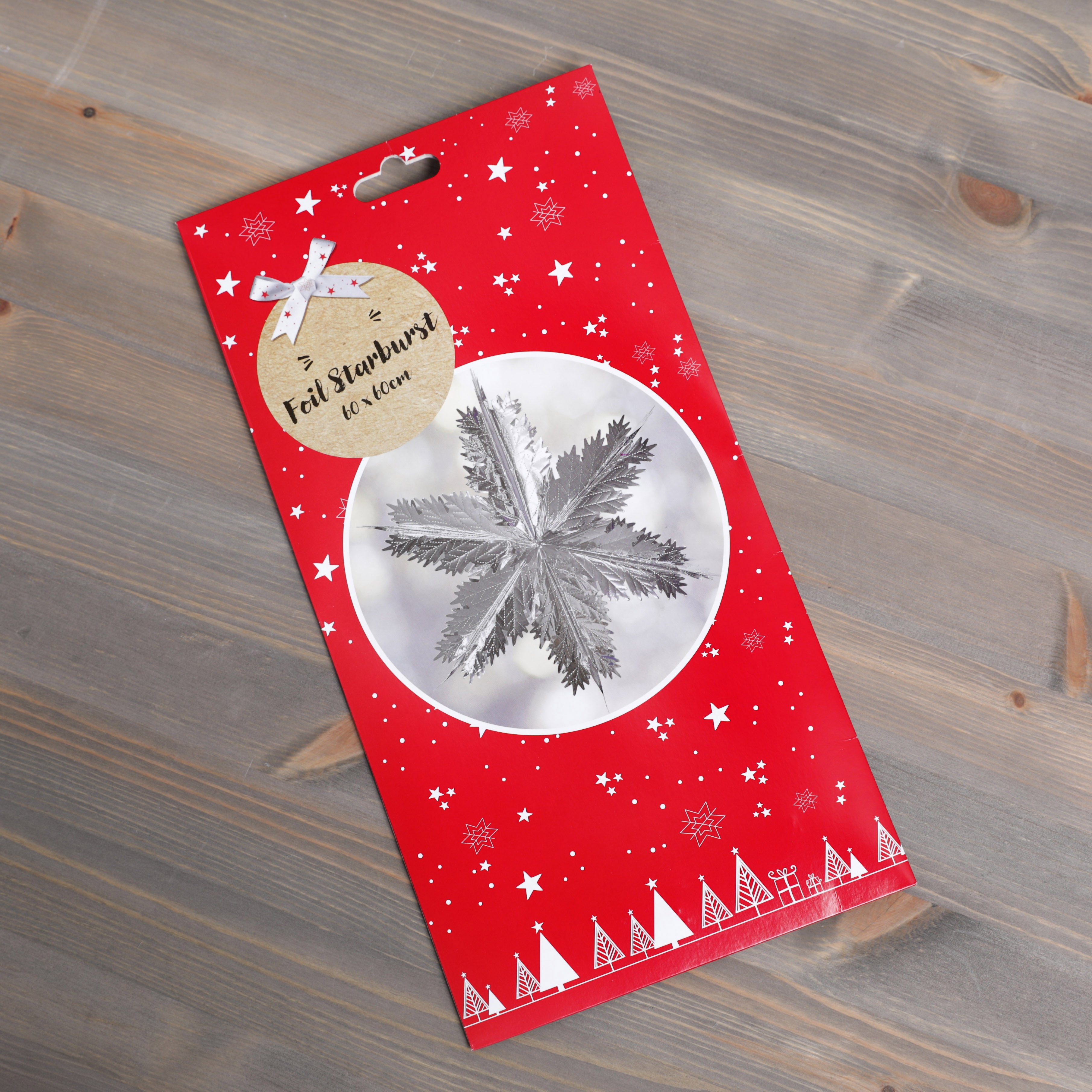 Foil Starburst 60 x 60cms Christmas Decoration