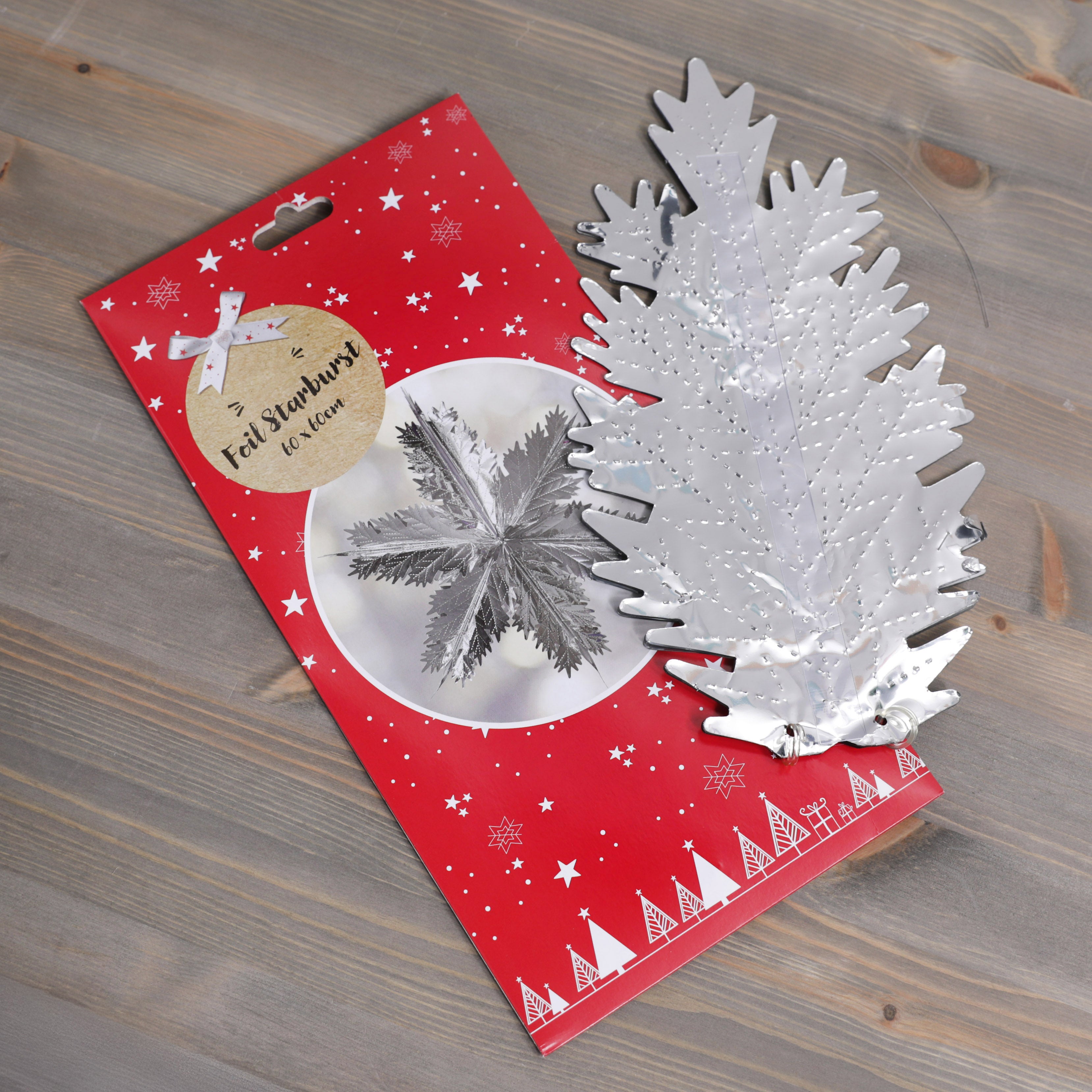 Foil Starburst 60 x 60cms Christmas Decoration