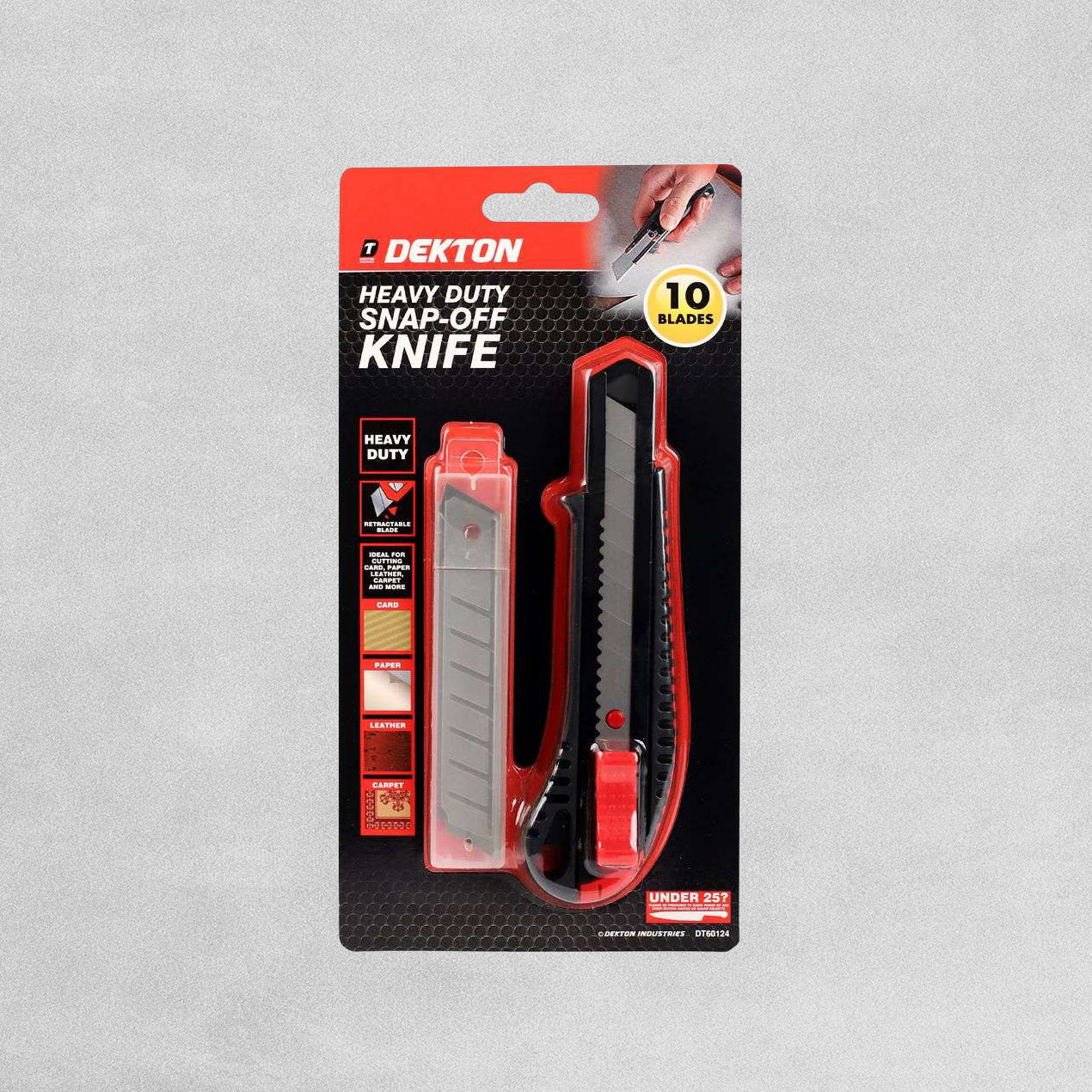 Dekton Heavy Duty Snap-Off Knife - 10 Blades