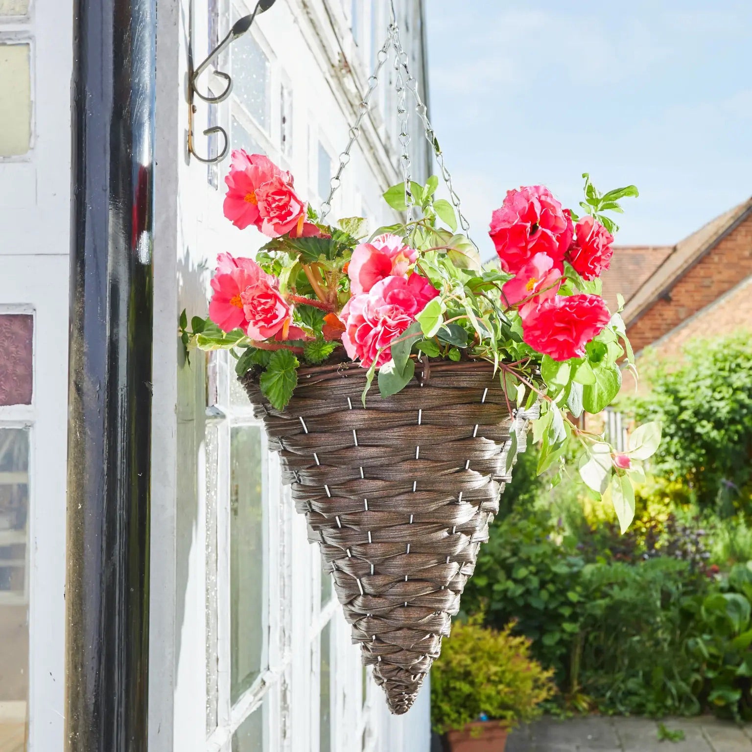 Smart Garden Hazel Faux Rattan Hanging Cone - 14"