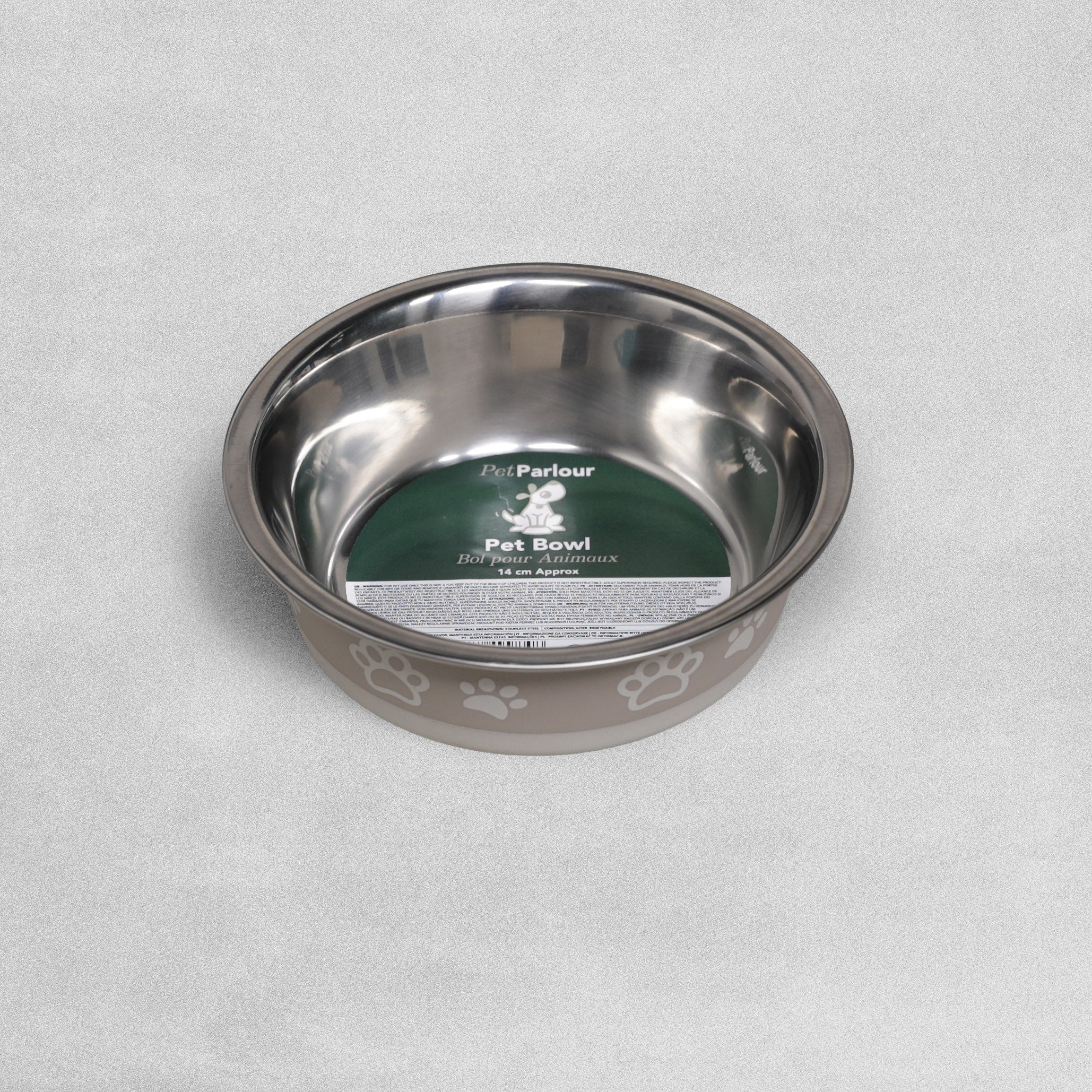Pet Parlour Stainless Steel Paw Print Pet Bowl - Various Sizes Available