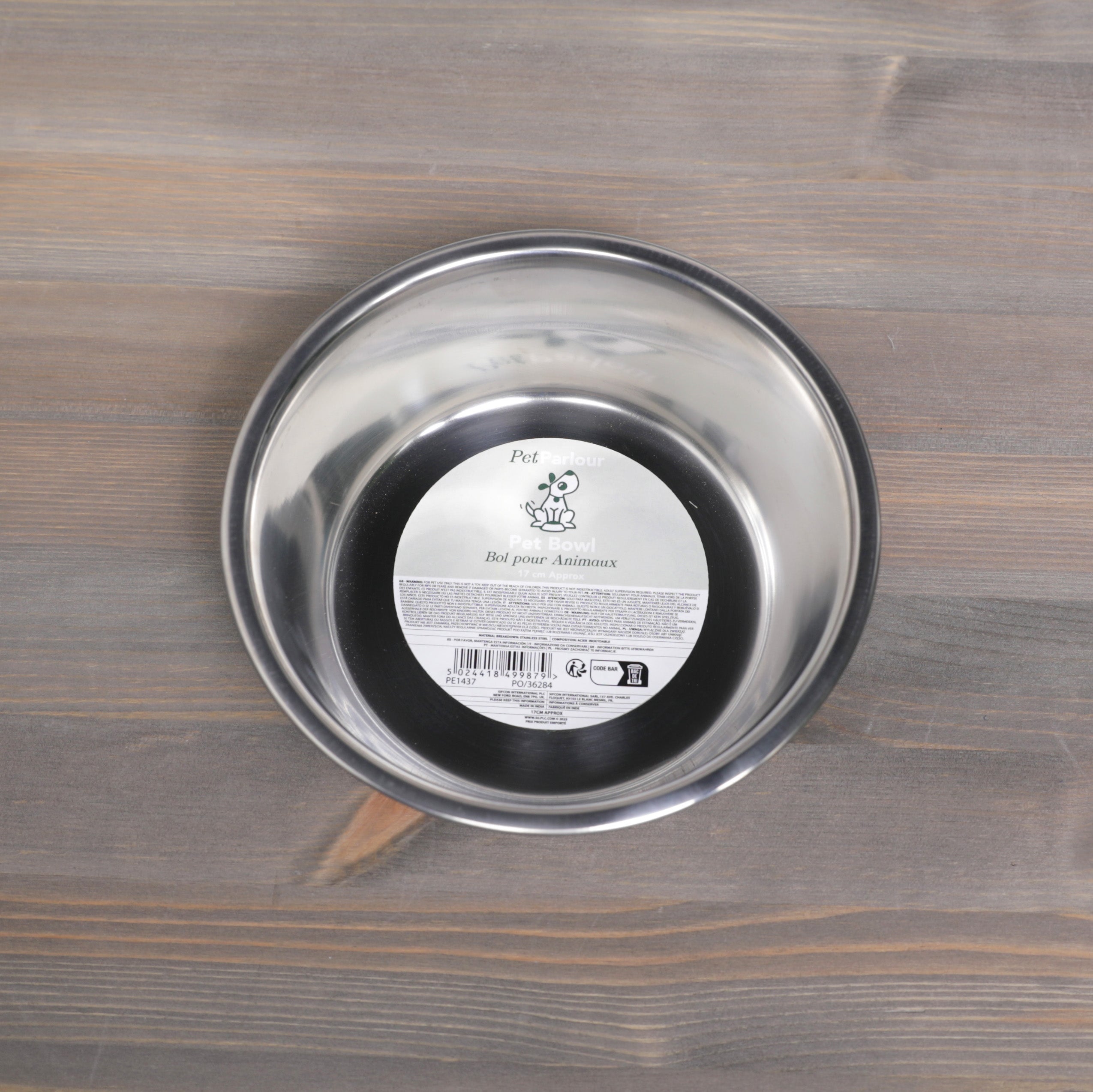 Pet Parlour Stainless Steel Paw Print Pet Bowl - Various Sizes Available