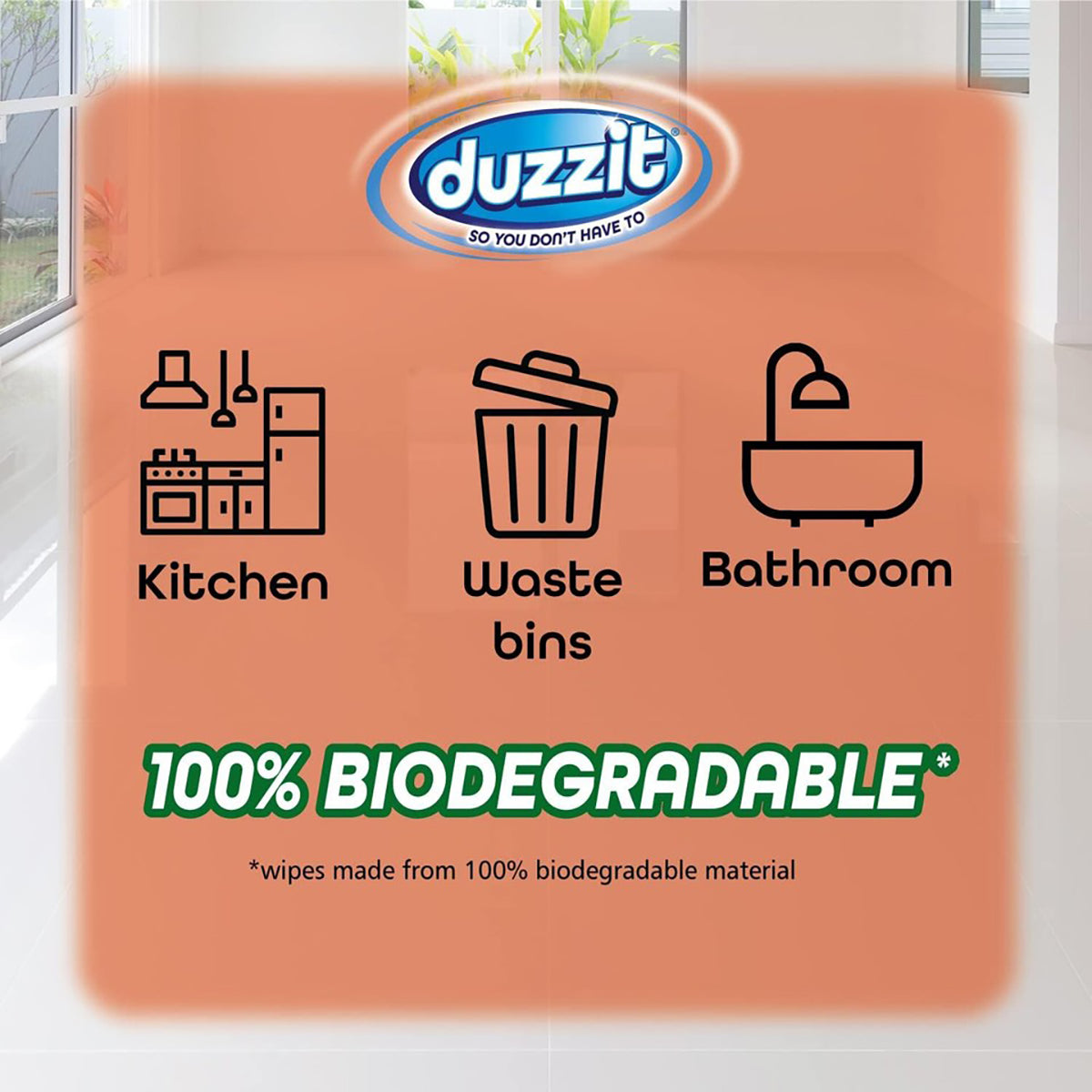 Duzzit Biodegradable Multi Surface Wipes - 60pcs