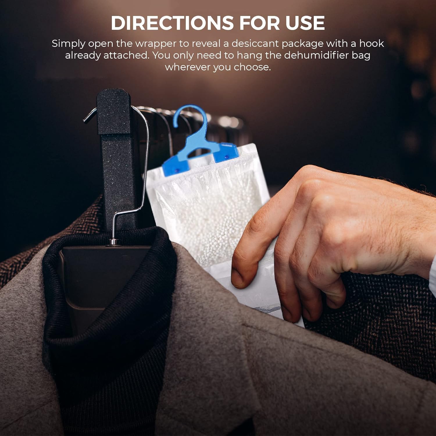 3 Pack Hanging Wardrobe Dehumidifier 180g