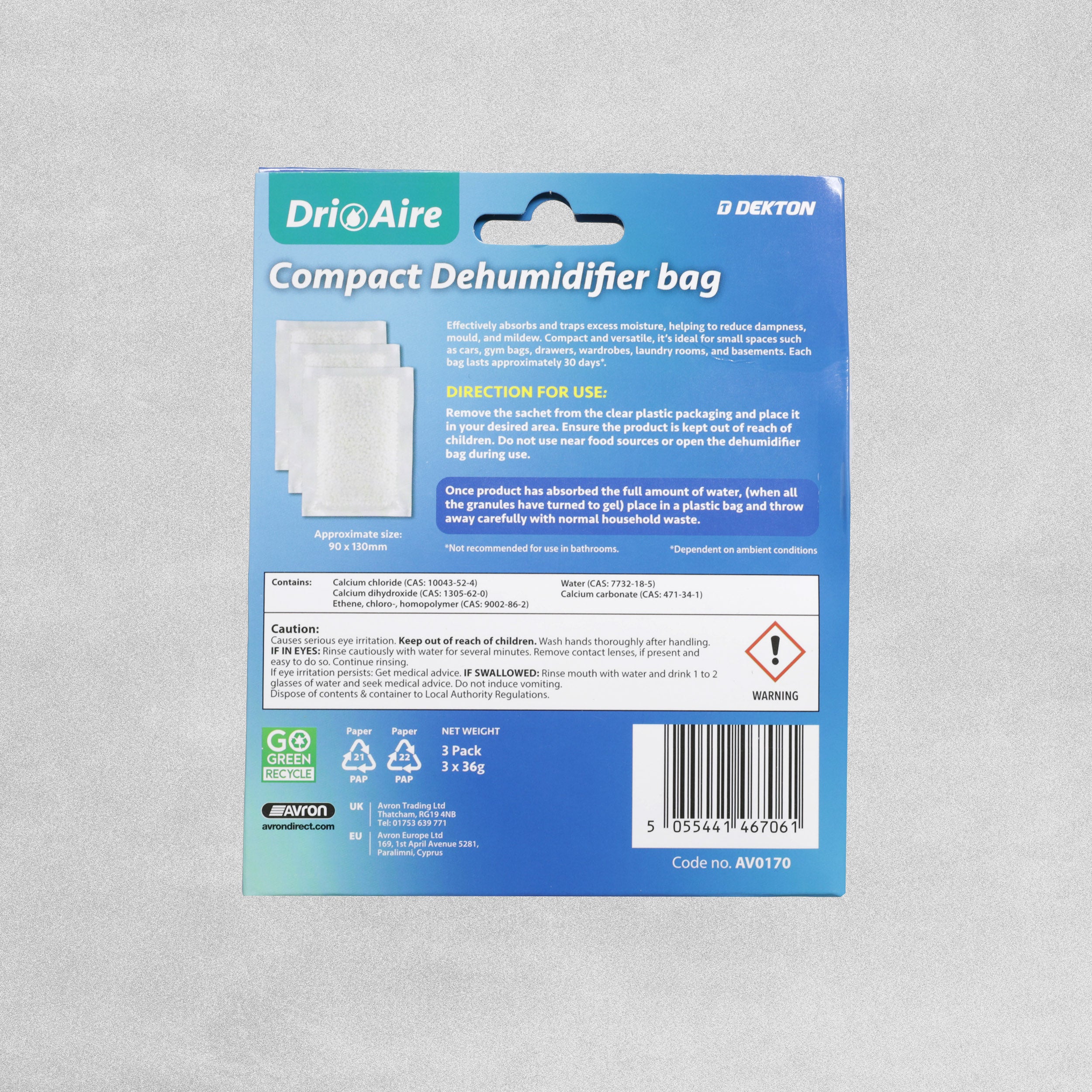 Compact Dehumidifier Bags (3 pack)
