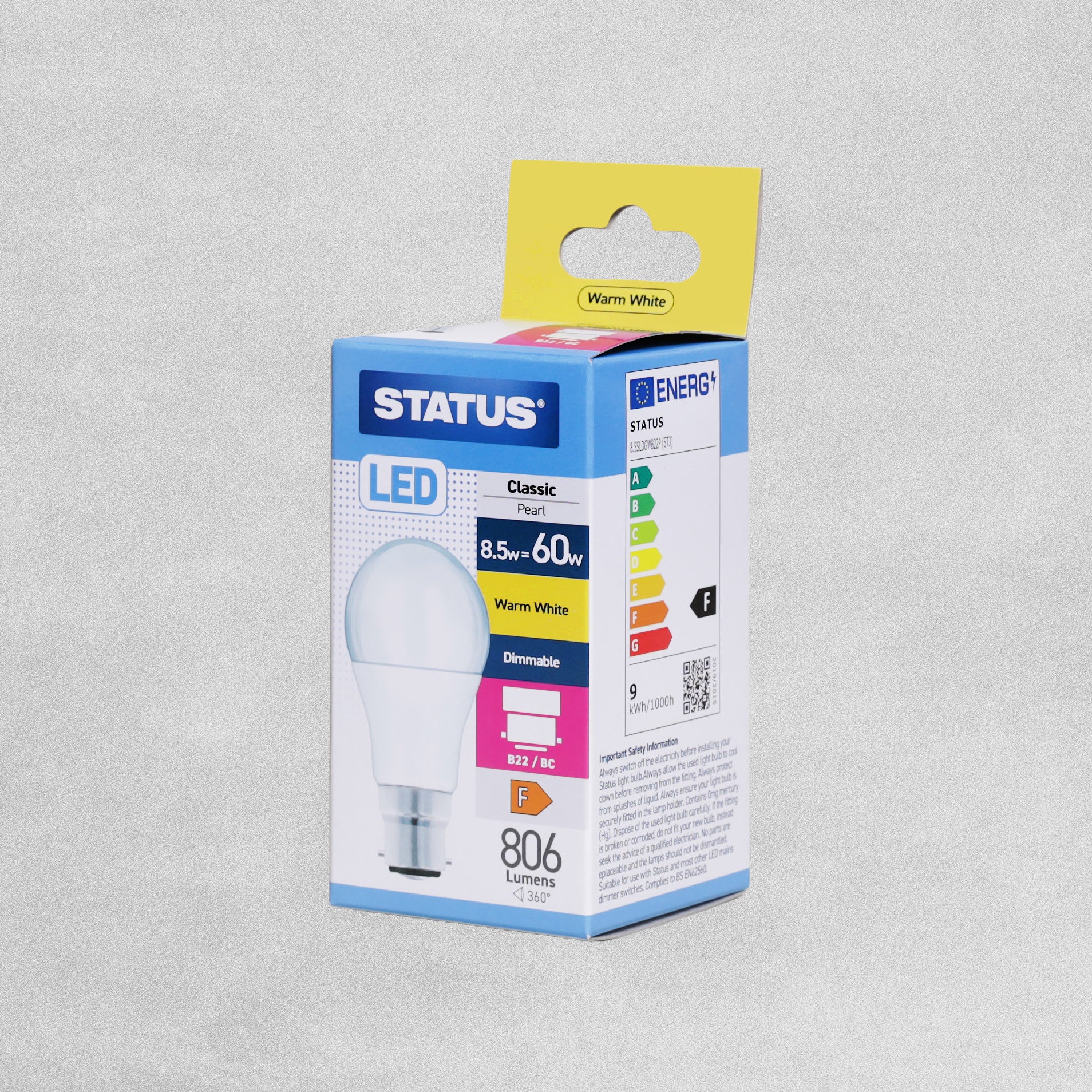 STATUS LED 8.5W CLASSIC BULB B22