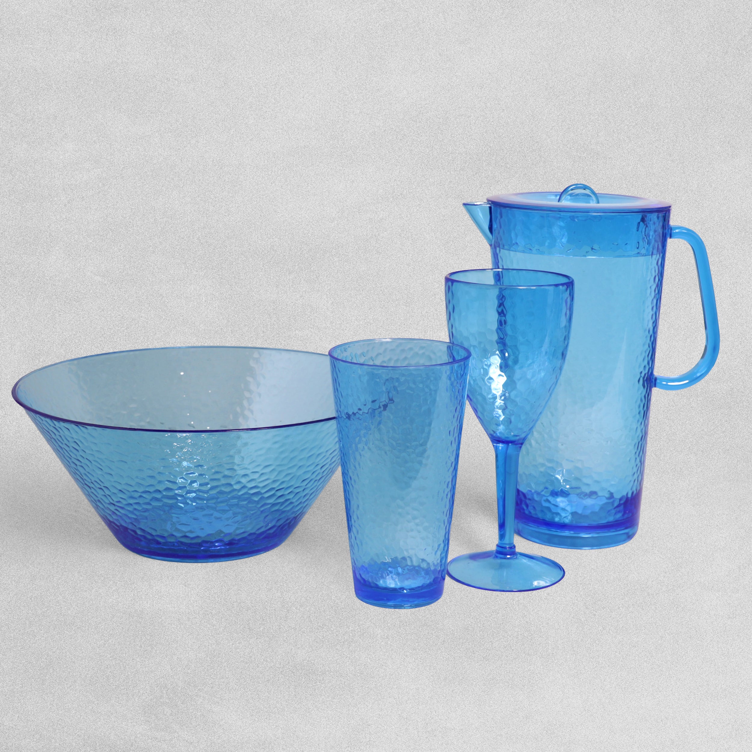 Blue Pool Plastic Acrylic Party Garden Dinnerwear - Various Styles Available
