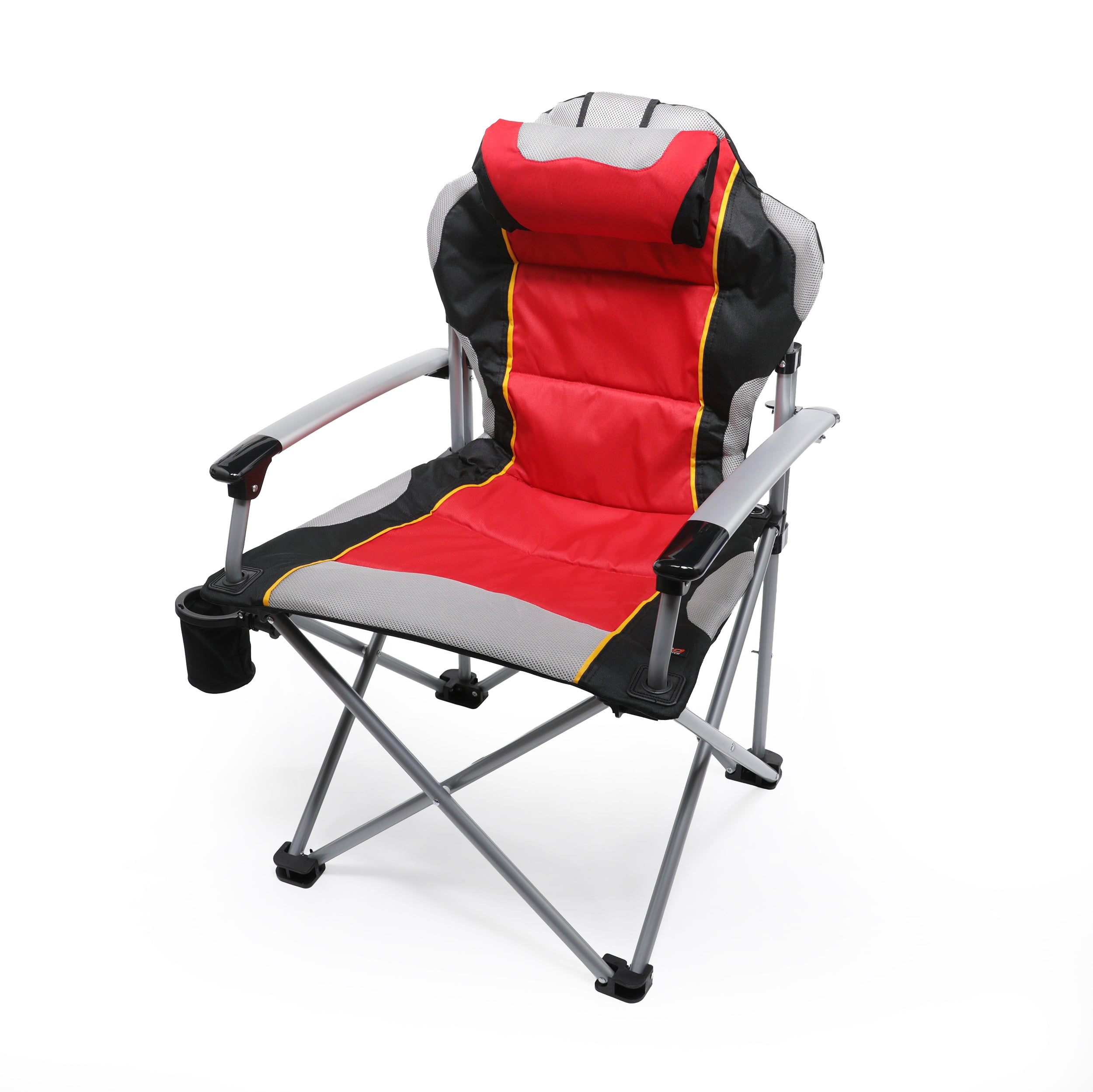 ProMech Racing Fold-Up Camping Paddock Chair with Carry Bag - Scarlet Red