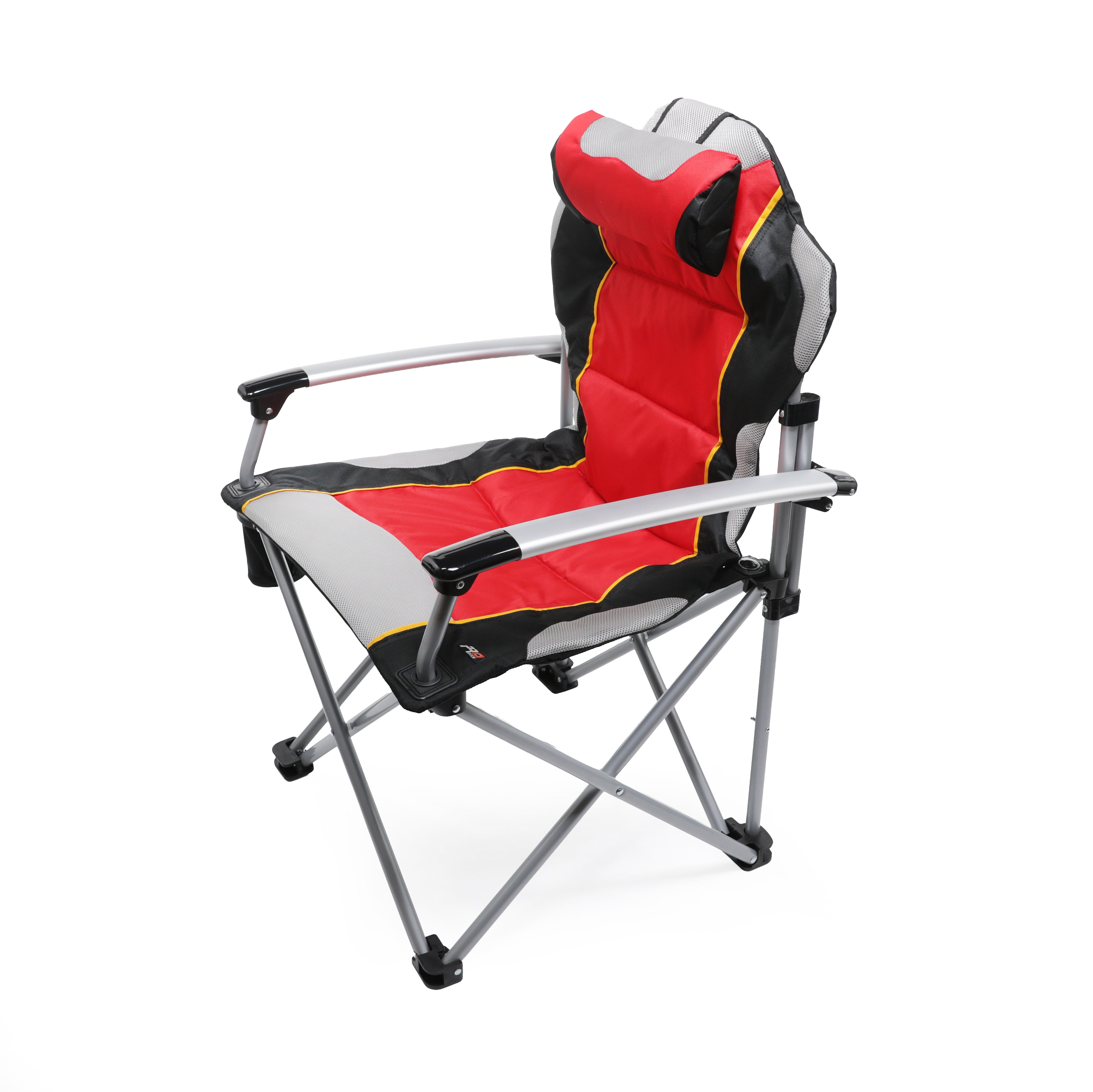 ProMech Racing Fold-Up Camping Paddock Chair with Carry Bag - Scarlet Red