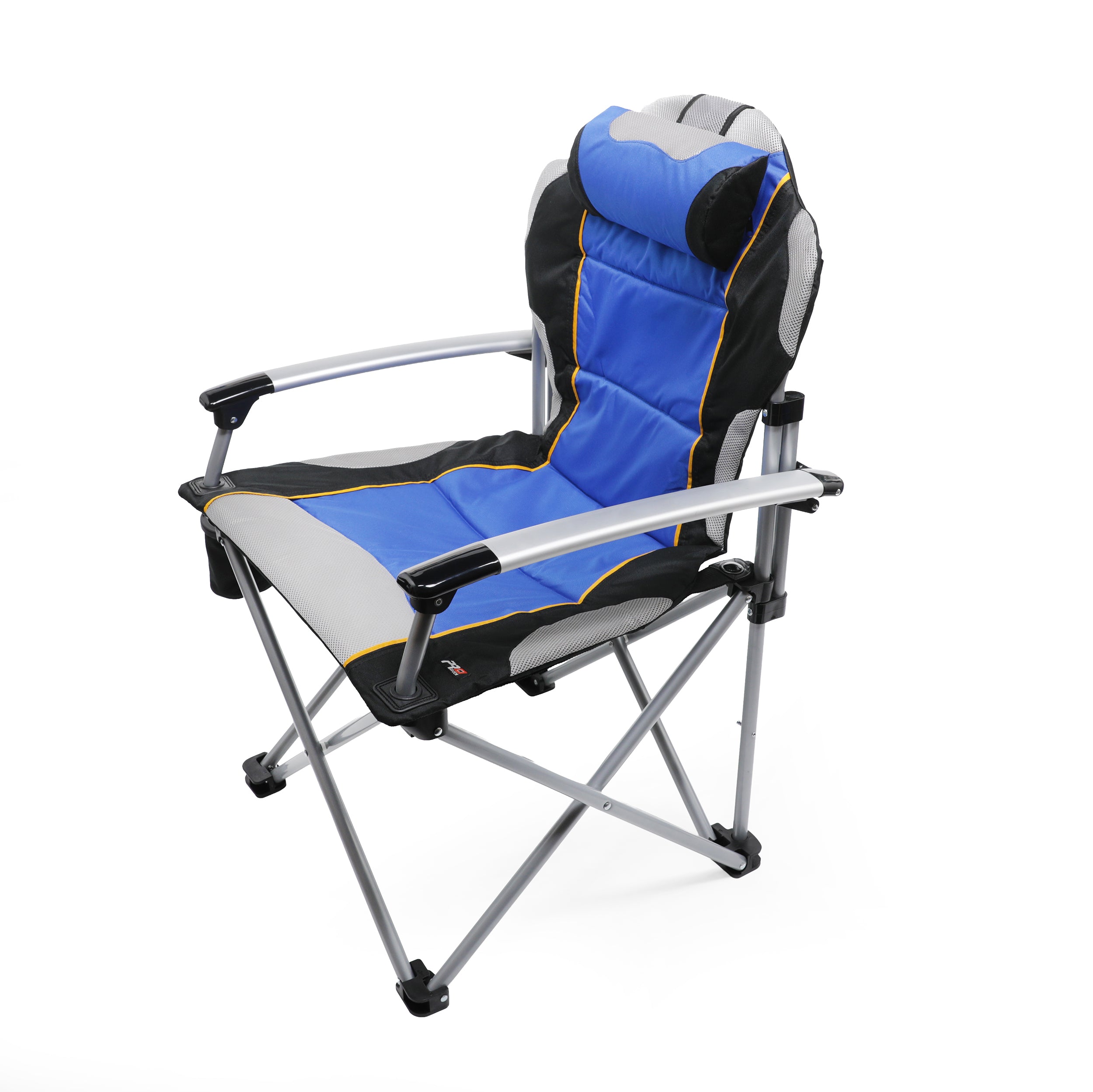 ProMech Racing Fold-Up Camping Paddock Chair with Carry Bag - Riptide Blue