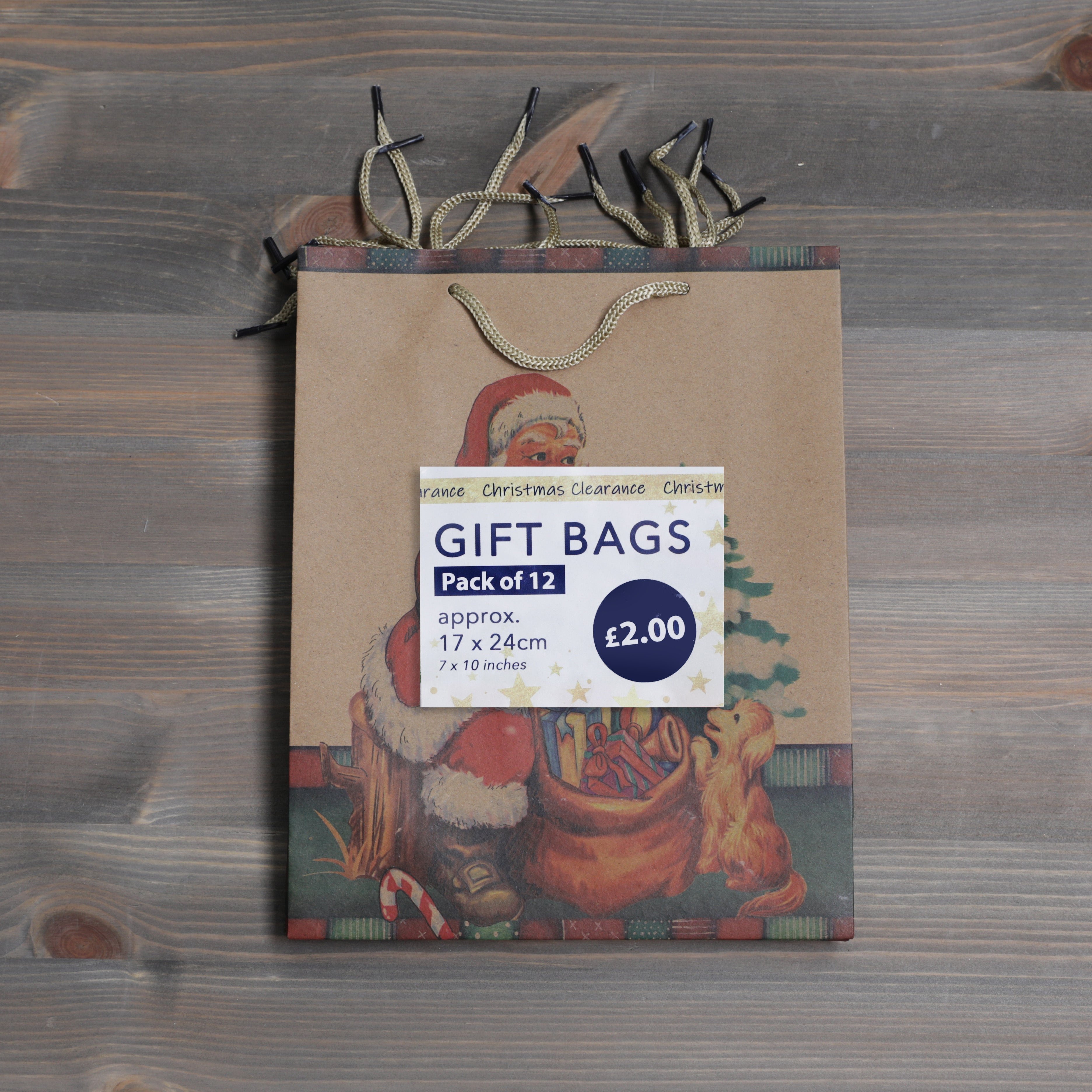Christmas Gift Bags Father Christmas Design - Various Sizes Available