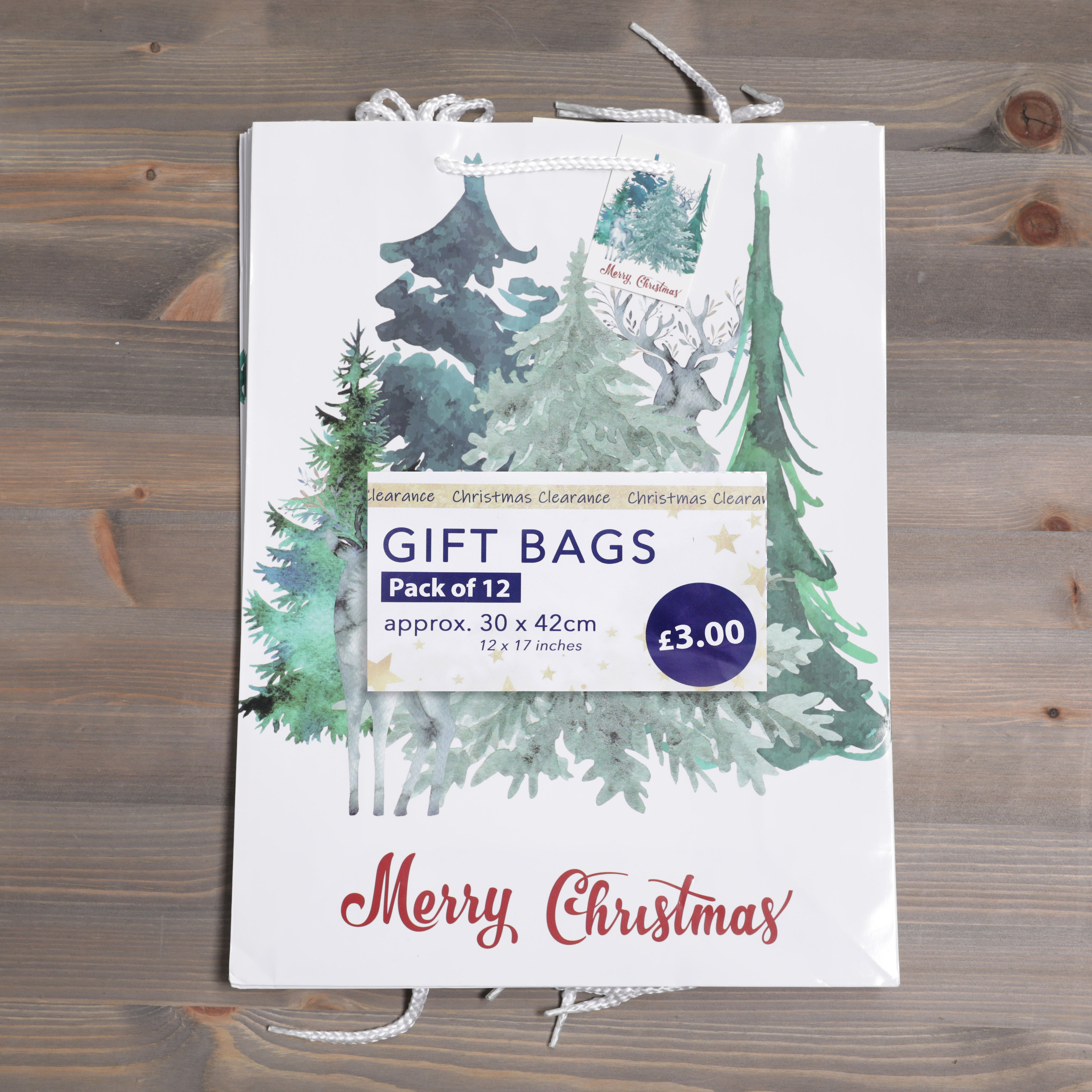 Christmas Gift Bags Christmas Tree Design - 40 x 30 x 12cm - 12pcs