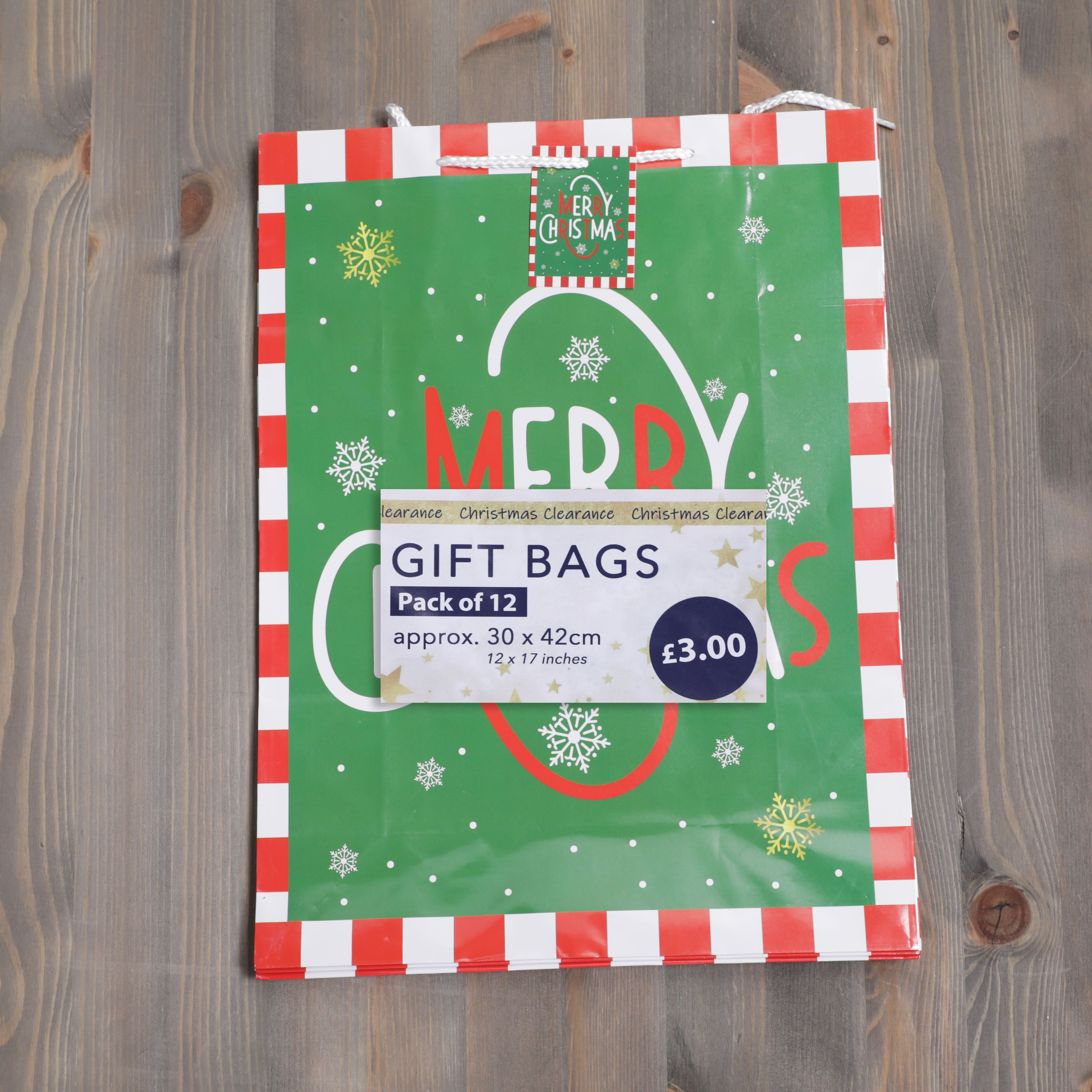 Christmas Gift Bags Merry Christmas Design - Various Sizes Available