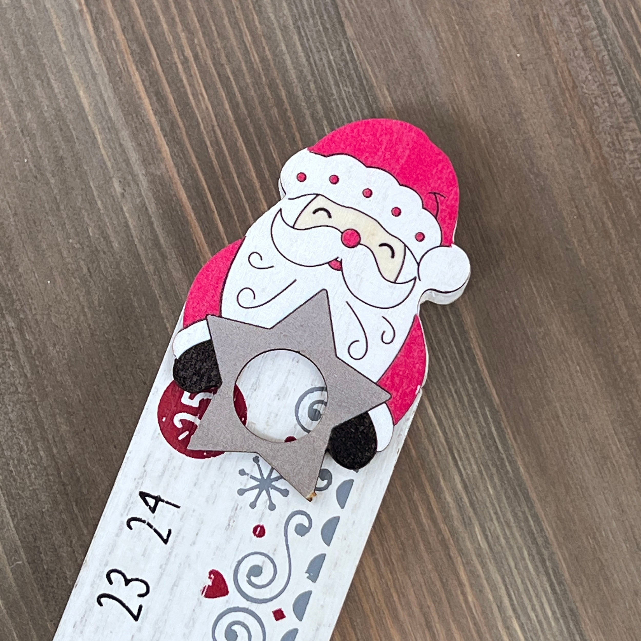 Wooden Santa's Christmas Countdown - Various Colours Available
