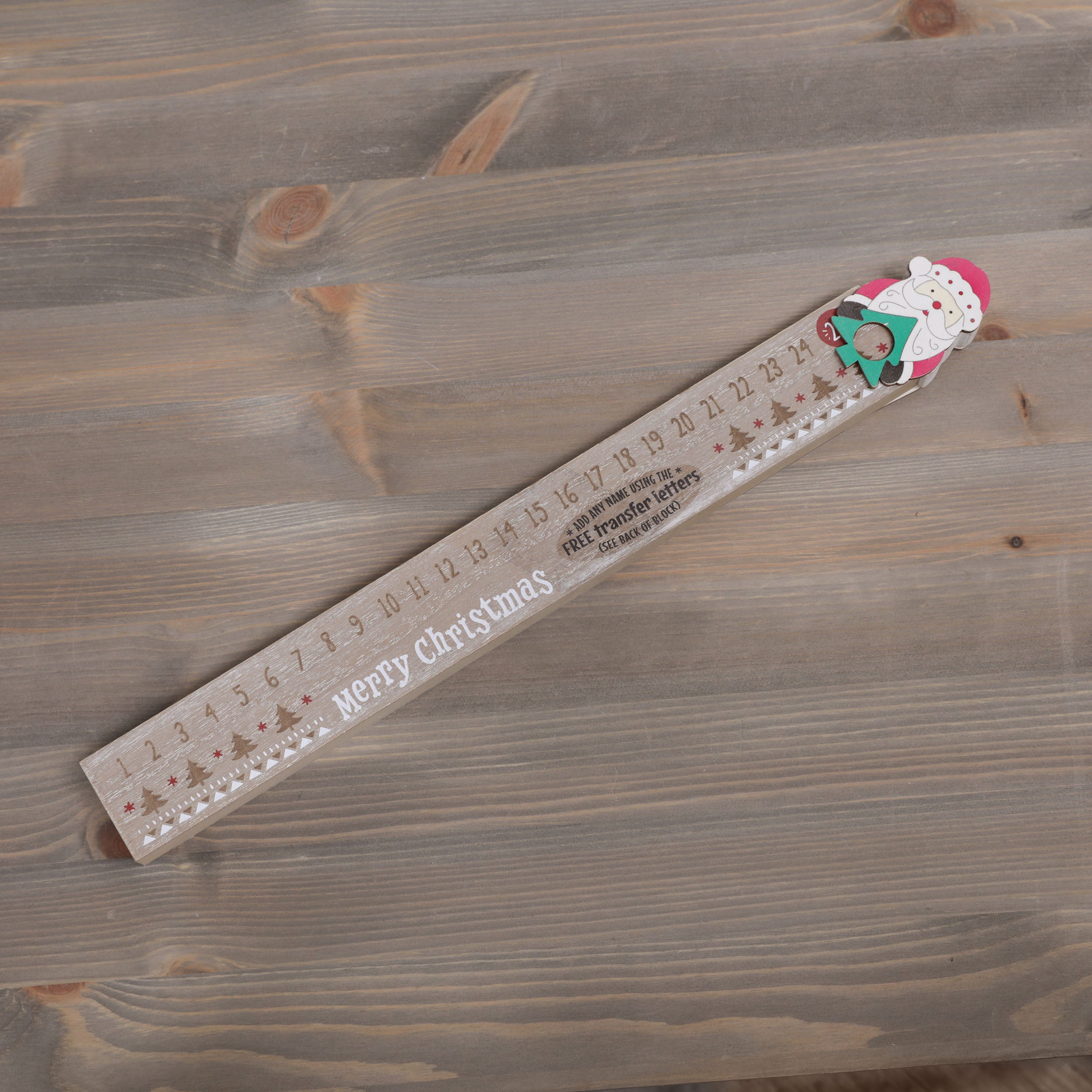 Wooden Santa's Christmas Countdown - Various Colours Available