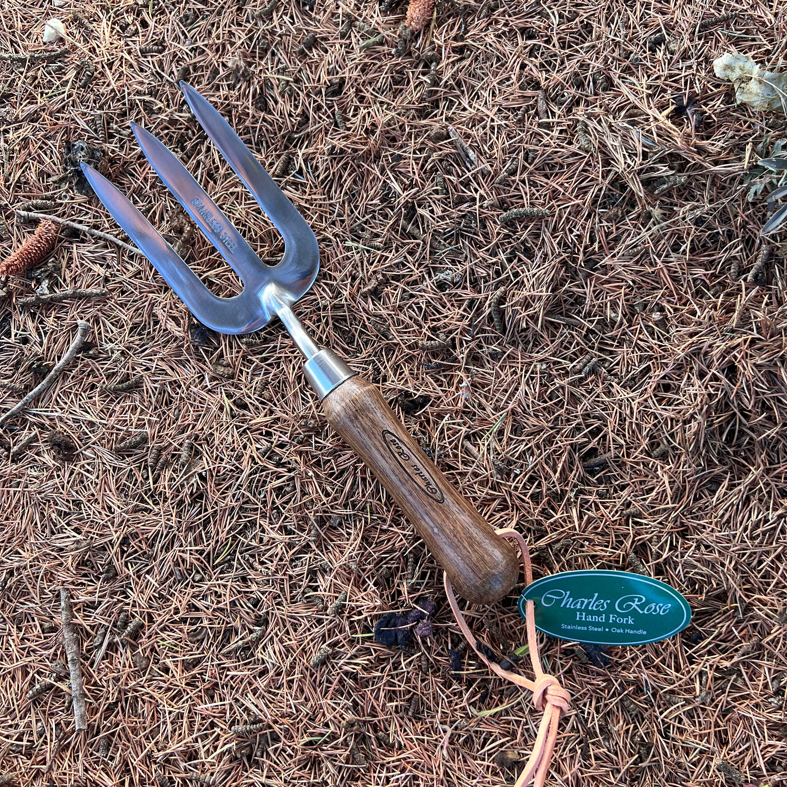 Charles Rose Stainless Steel Hand Fork - Oak Handle