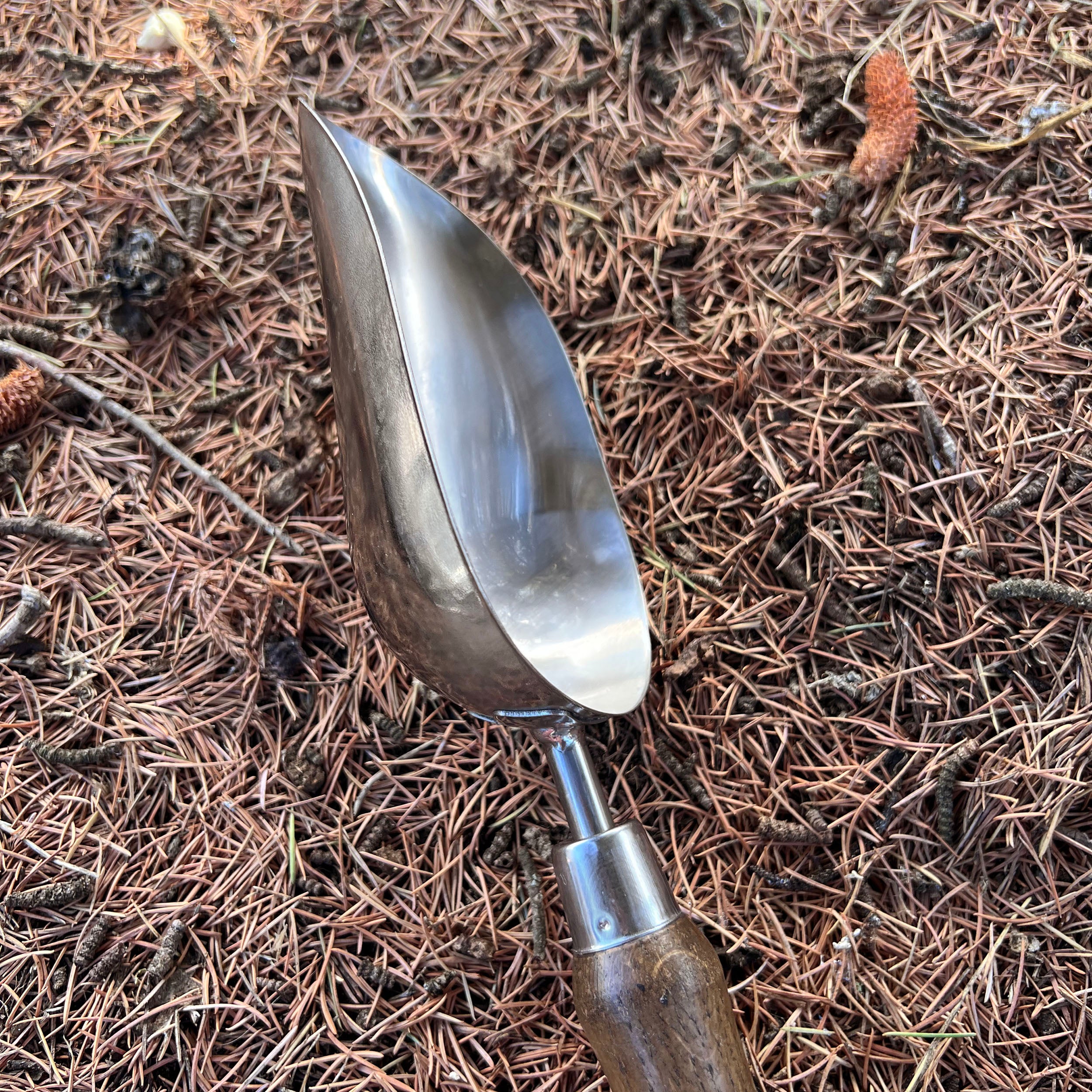 Charles Rose Stainless Steel Feed Scoop - Oak Handle