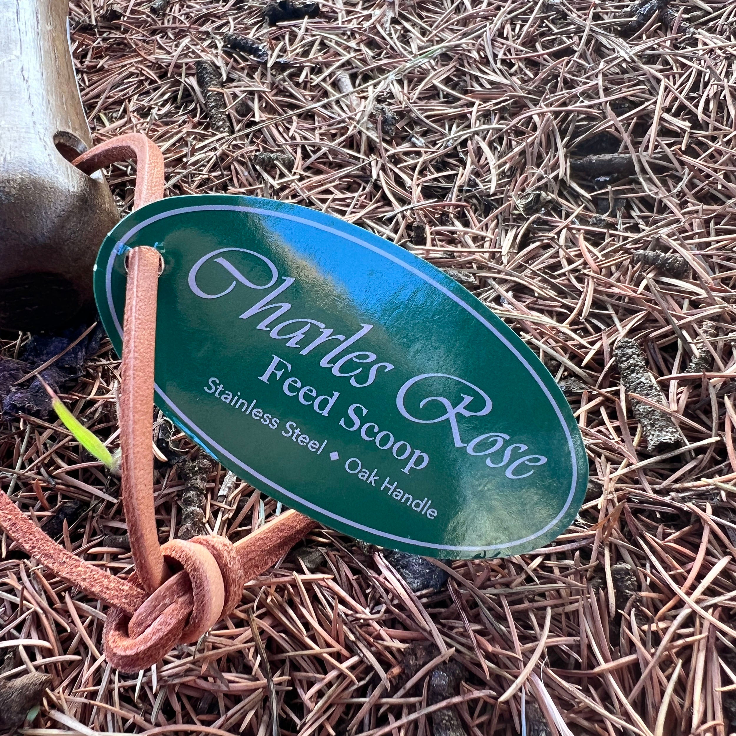 Charles Rose Stainless Steel Feed Scoop - Oak Handle