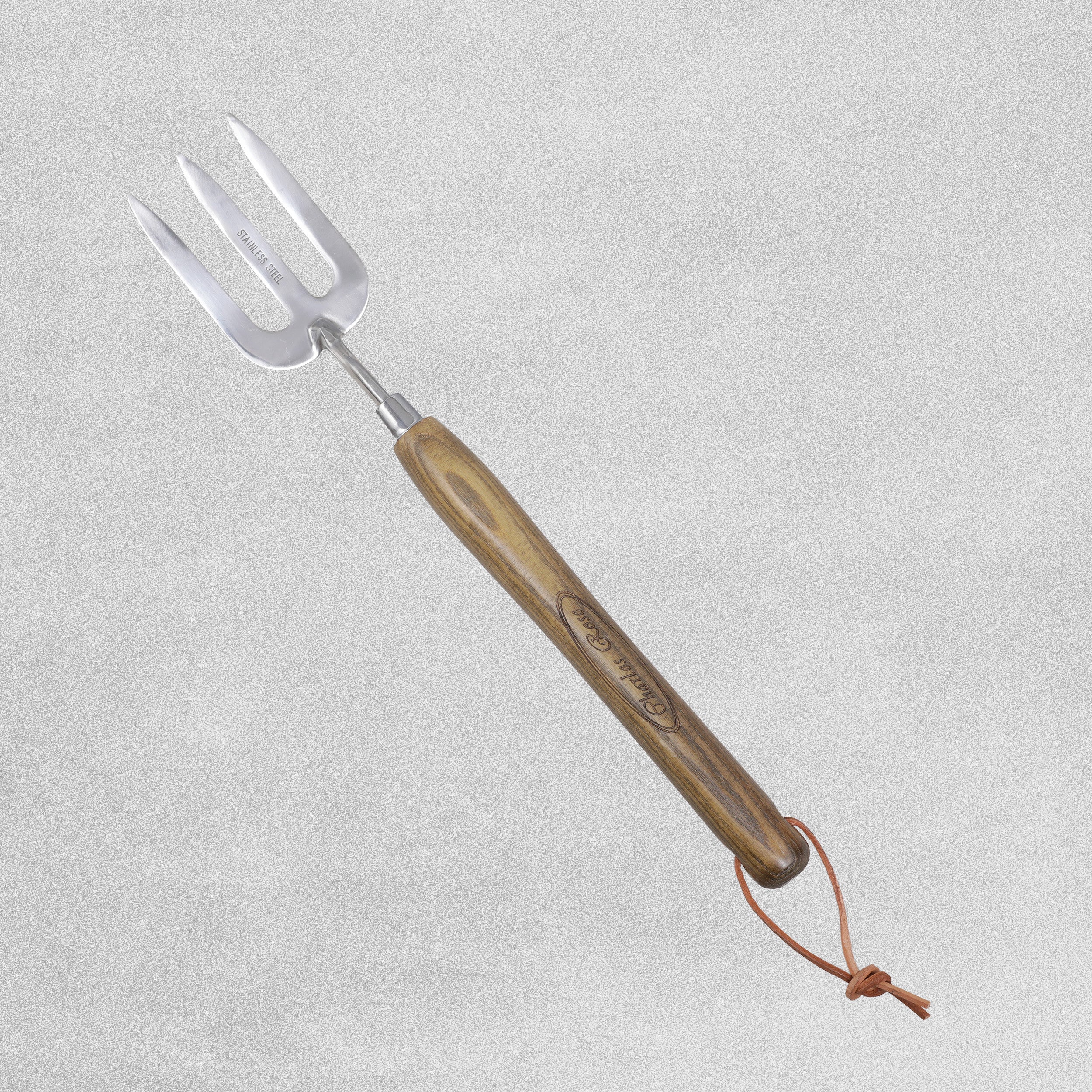 Charles Rose Stainless Steel Long Handled Hand Fork - Ash Handle