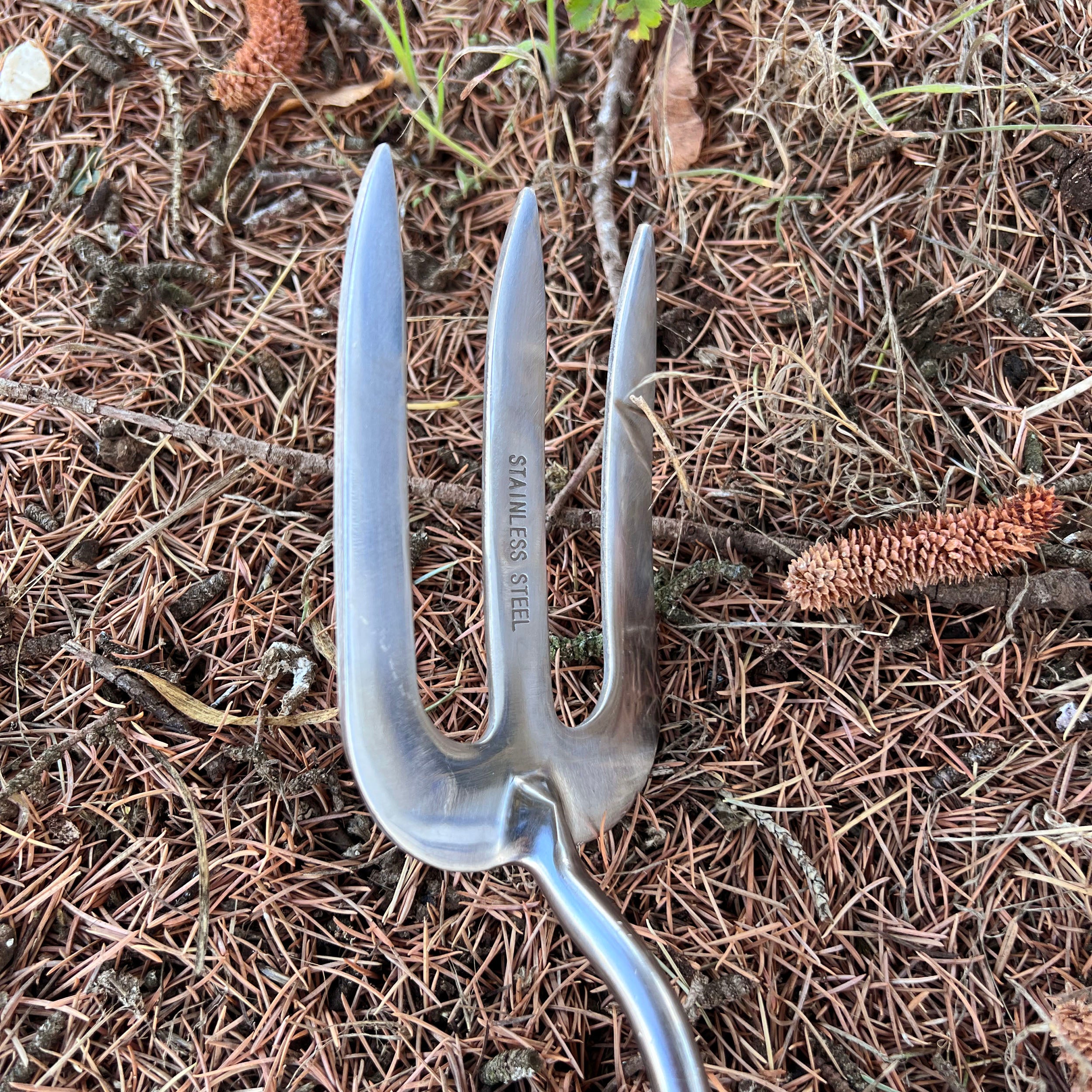 Charles Rose Stainless Steel Long Handled Hand Fork - Ash Handle