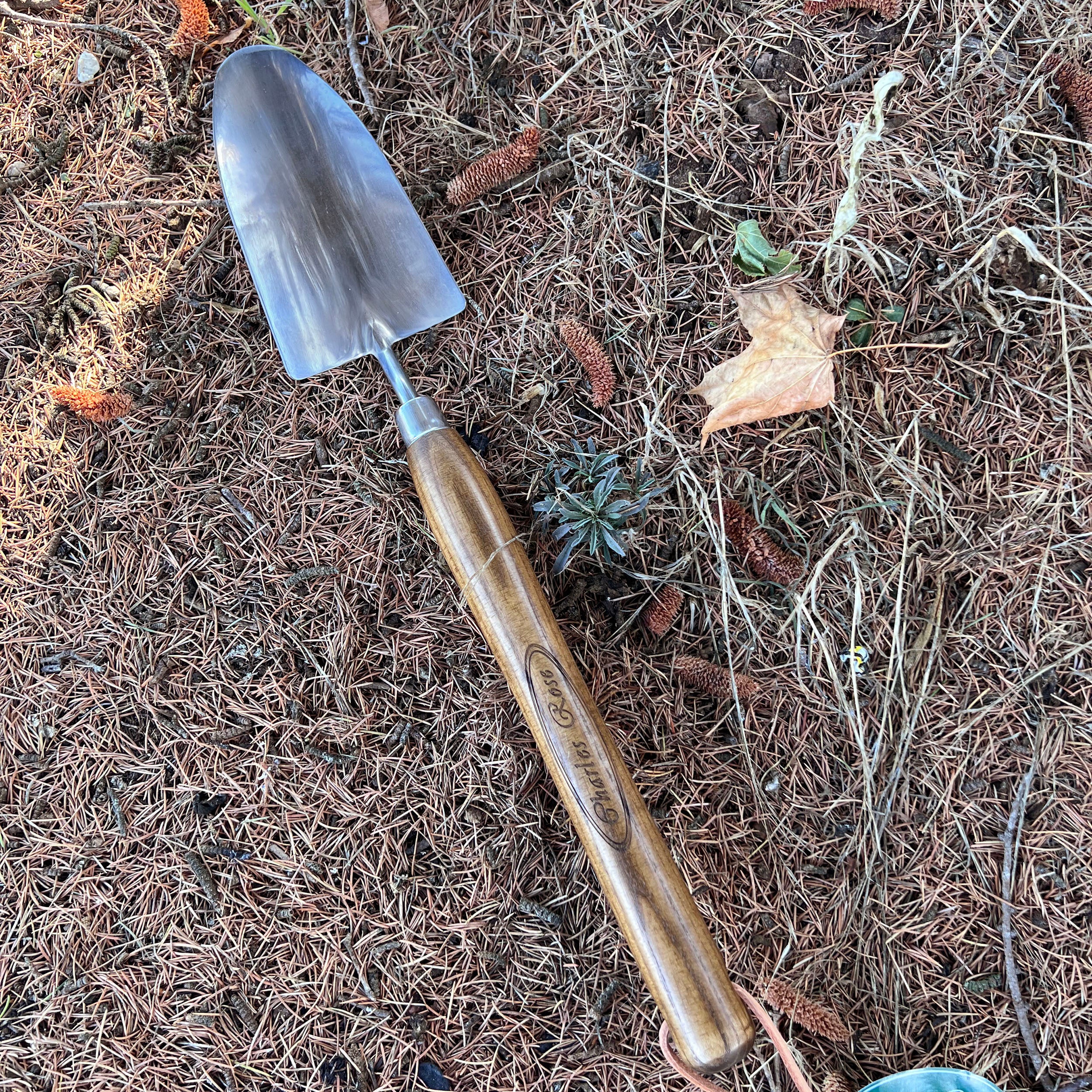 Charles Rose Stainless Steel Long Handled Hand Trowel- Ash Handle