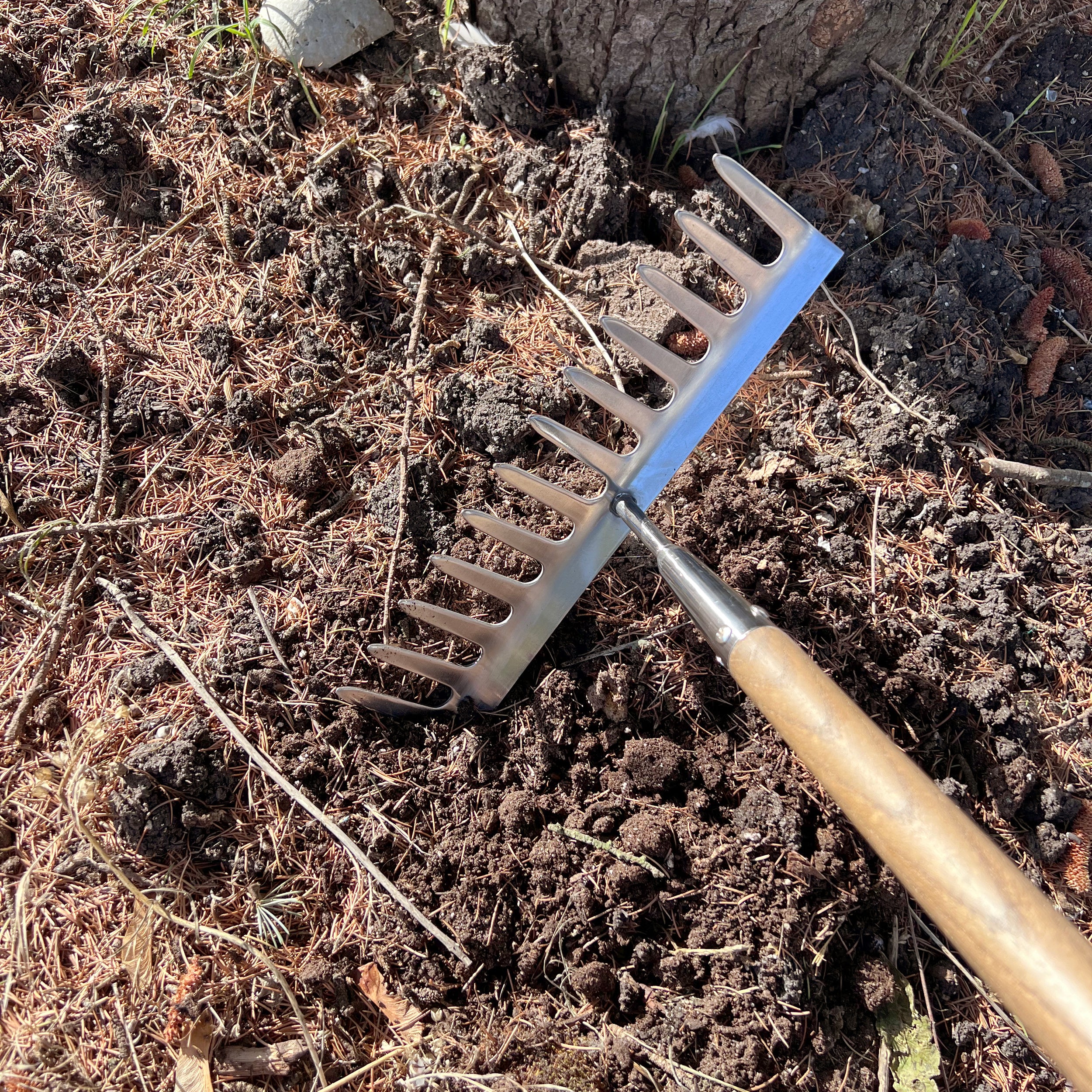 Charles Rose Stainless Steel Rake - Ash Handle