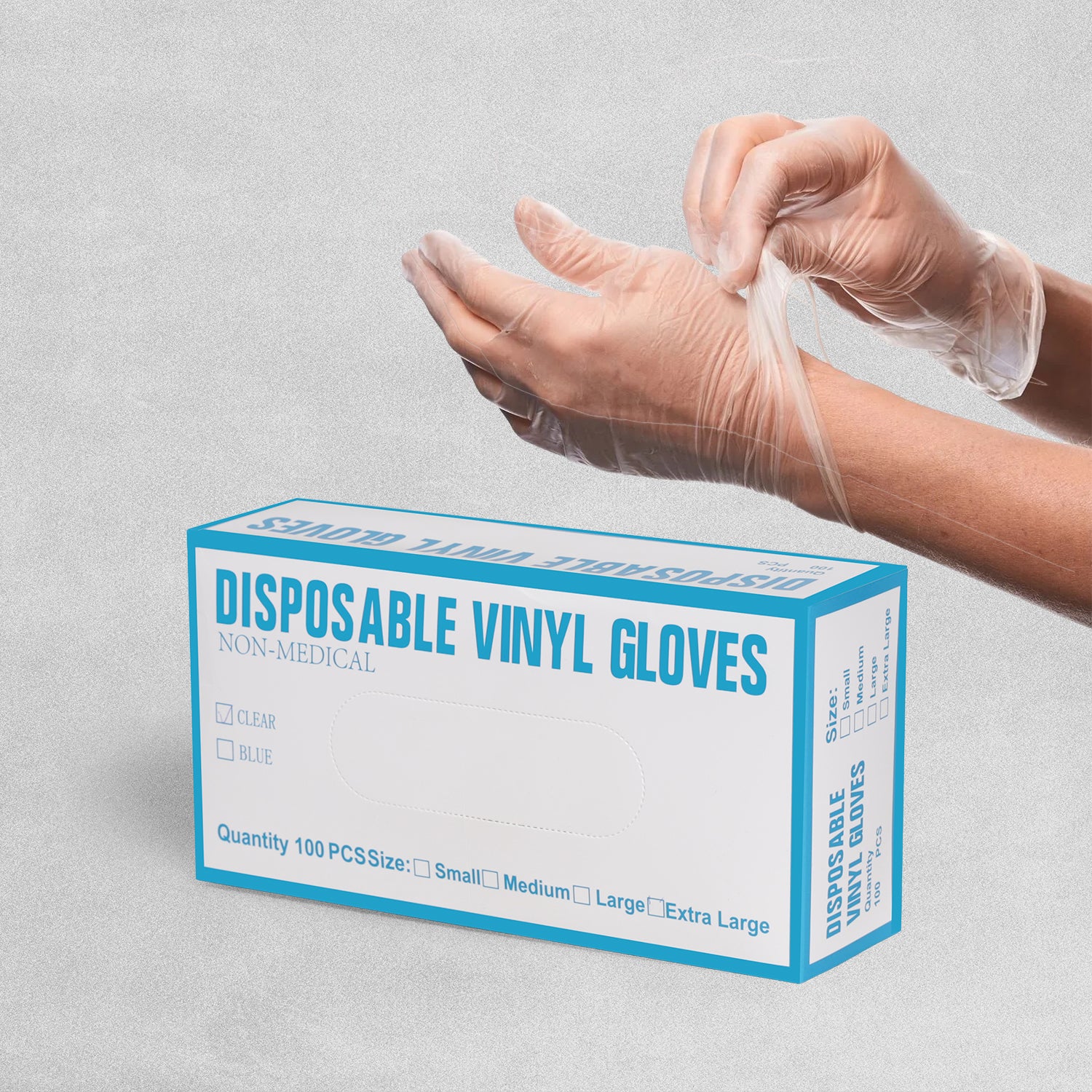 Clear Disposable Vinyl Glove Non-Medical - Various Sizes