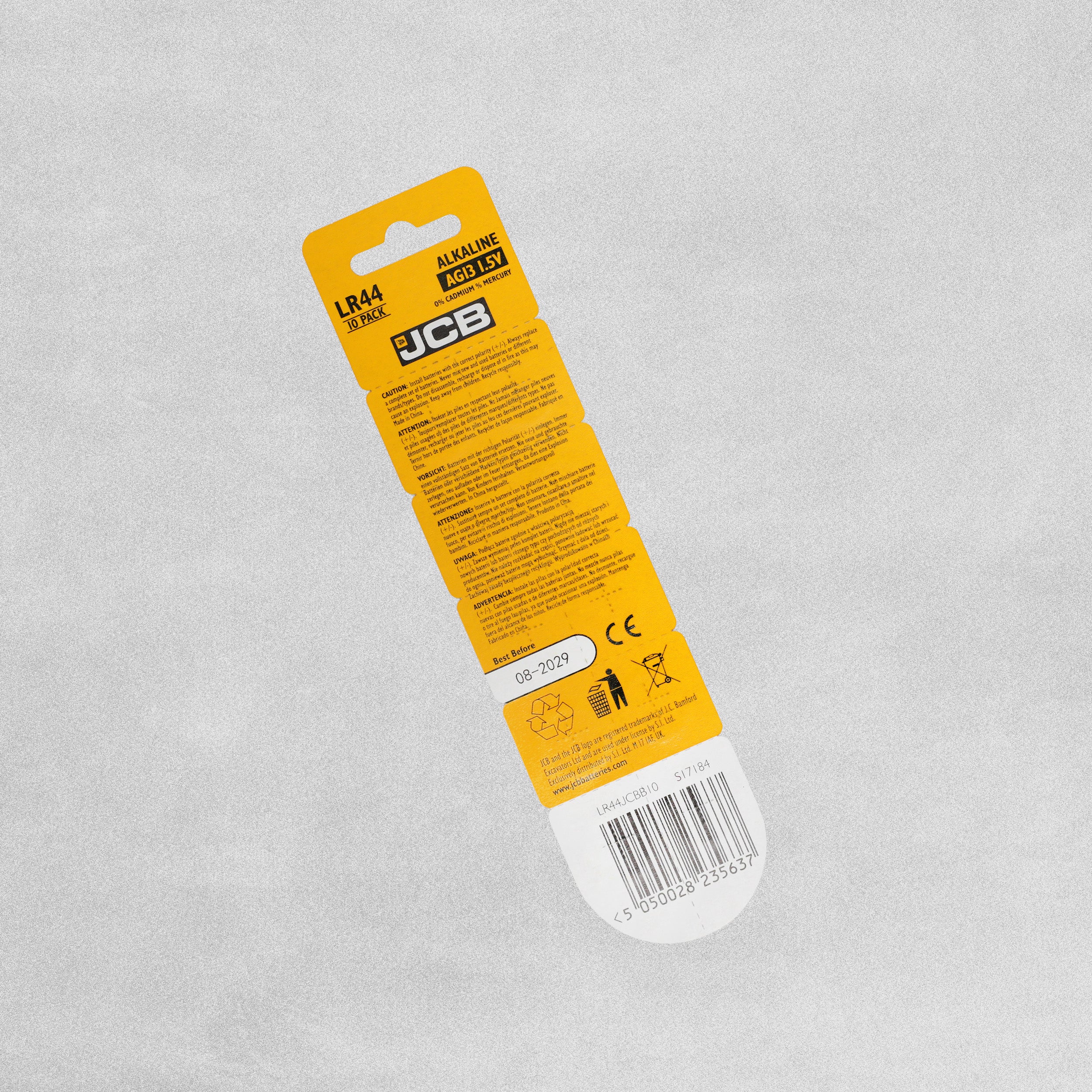 JCB LR44 Super Alkaline Batteries - 10pcs