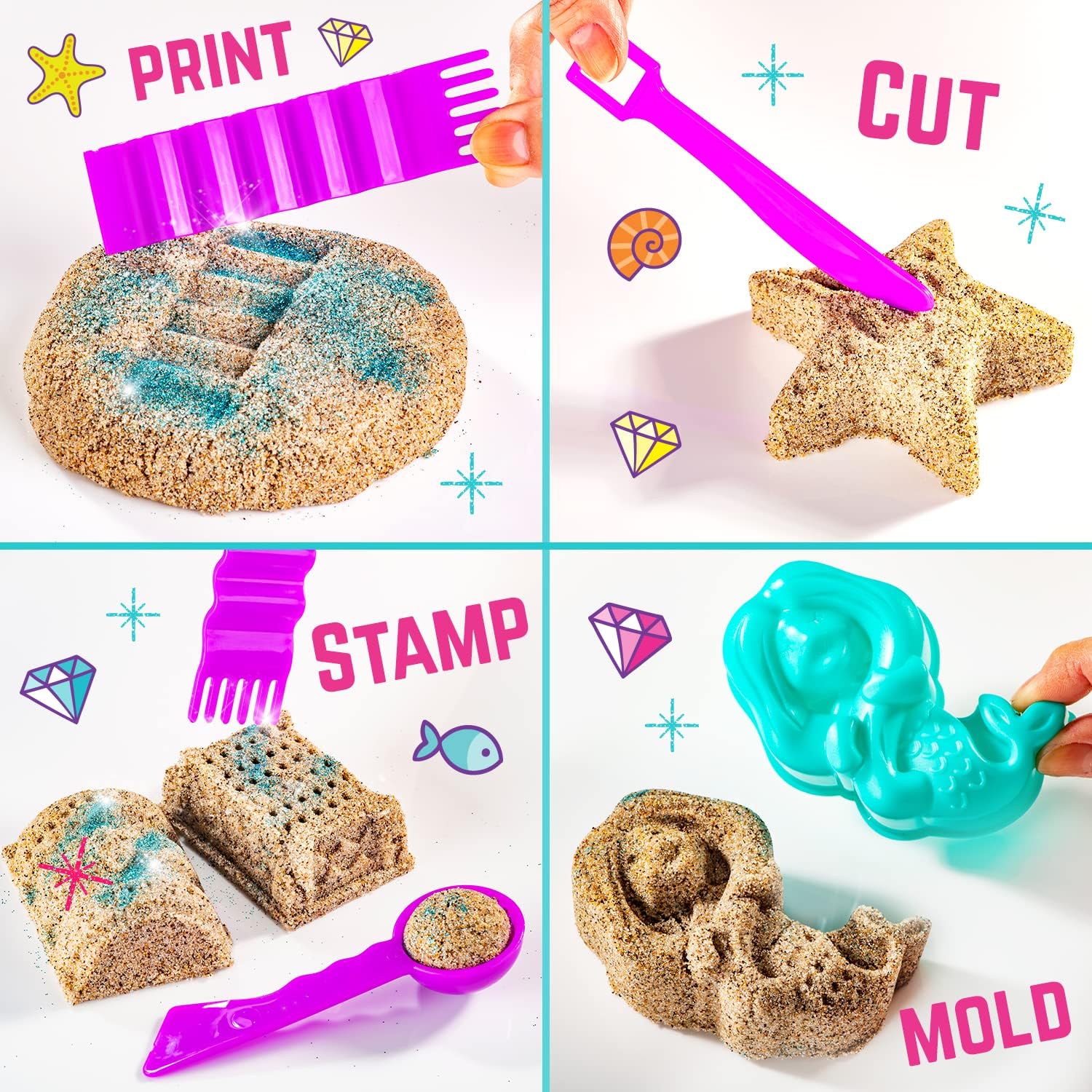 Girlzone Mermaid Moldable Sand Kit