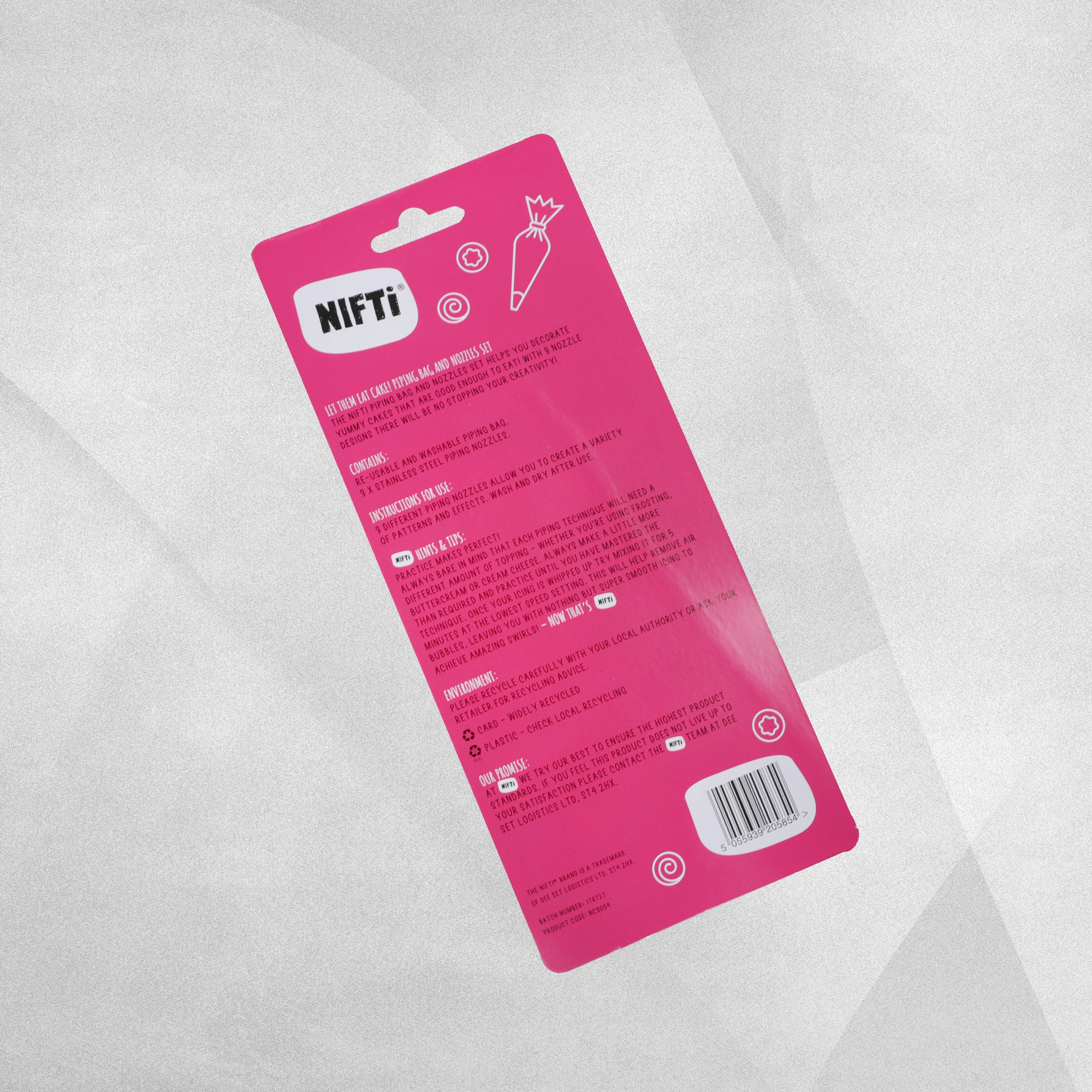 Nifti Let Them Eat Cake Piping Bag and Nozzle Set