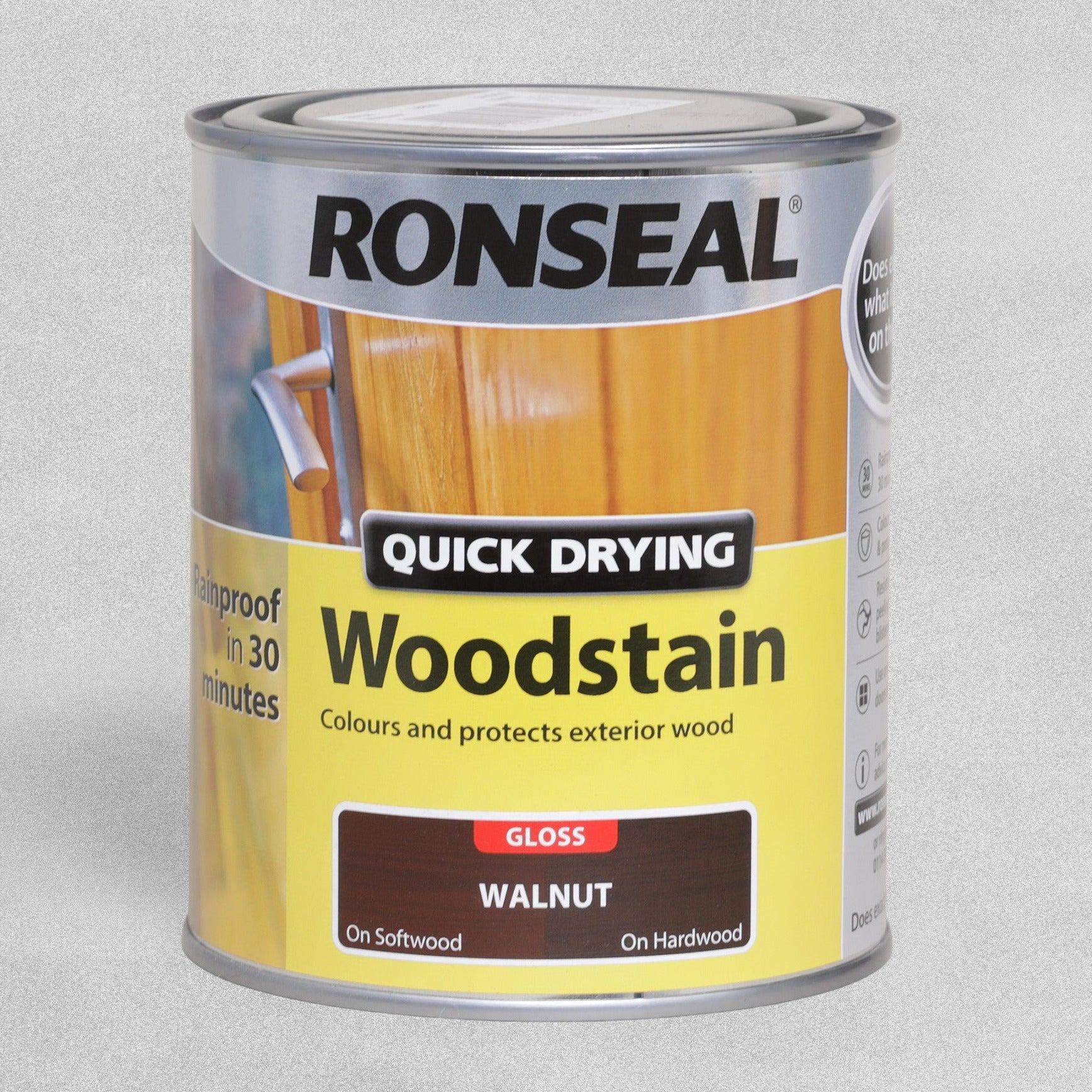 Quick Dry Woodstain Gloss Walnut 750ml Ronseal Wood Stain